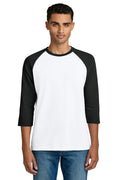 Gildan Heavy Cotton 3/4-Sleeve Raglan T-Shirt. 5700 - White/ Black - front