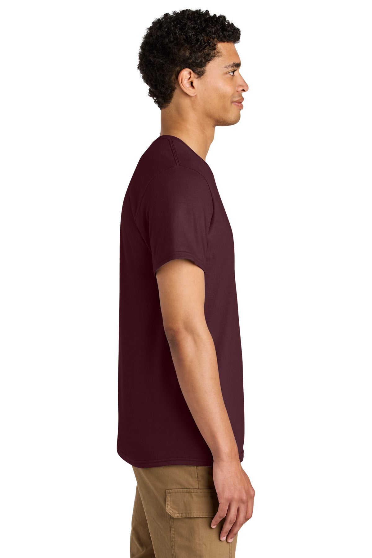 Jerzees Unisex Premium Combed Ring Spun Cotton Tee 570M - Maroon - side