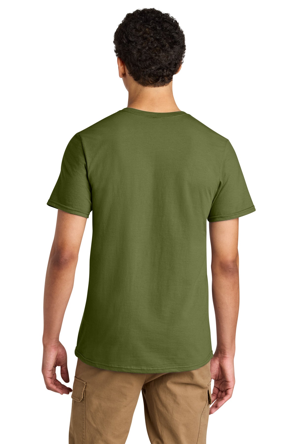 Jerzees Unisex Premium Combed Ring Spun Cotton Tee 570M - Olive Oil - back