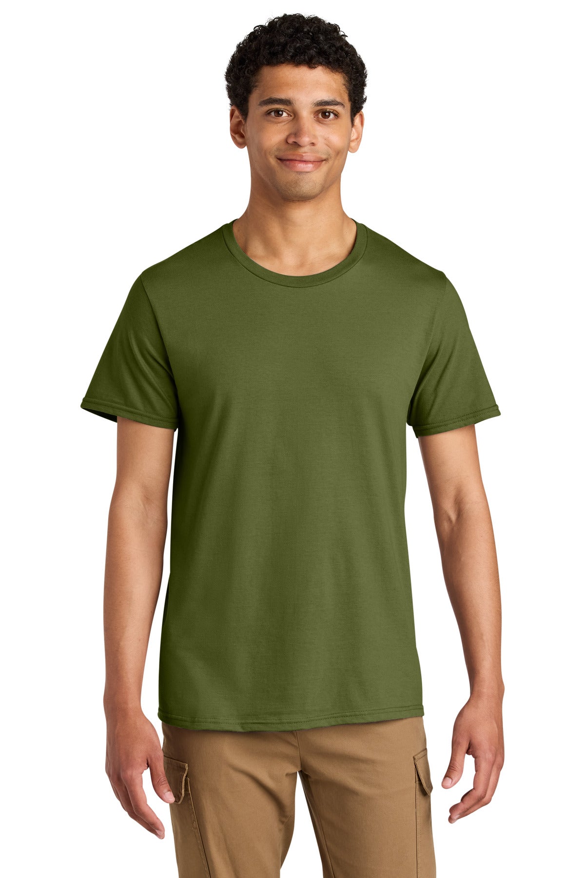 Jerzees Unisex Premium Combed Ring Spun Cotton Tee 570M - Olive Oil - front