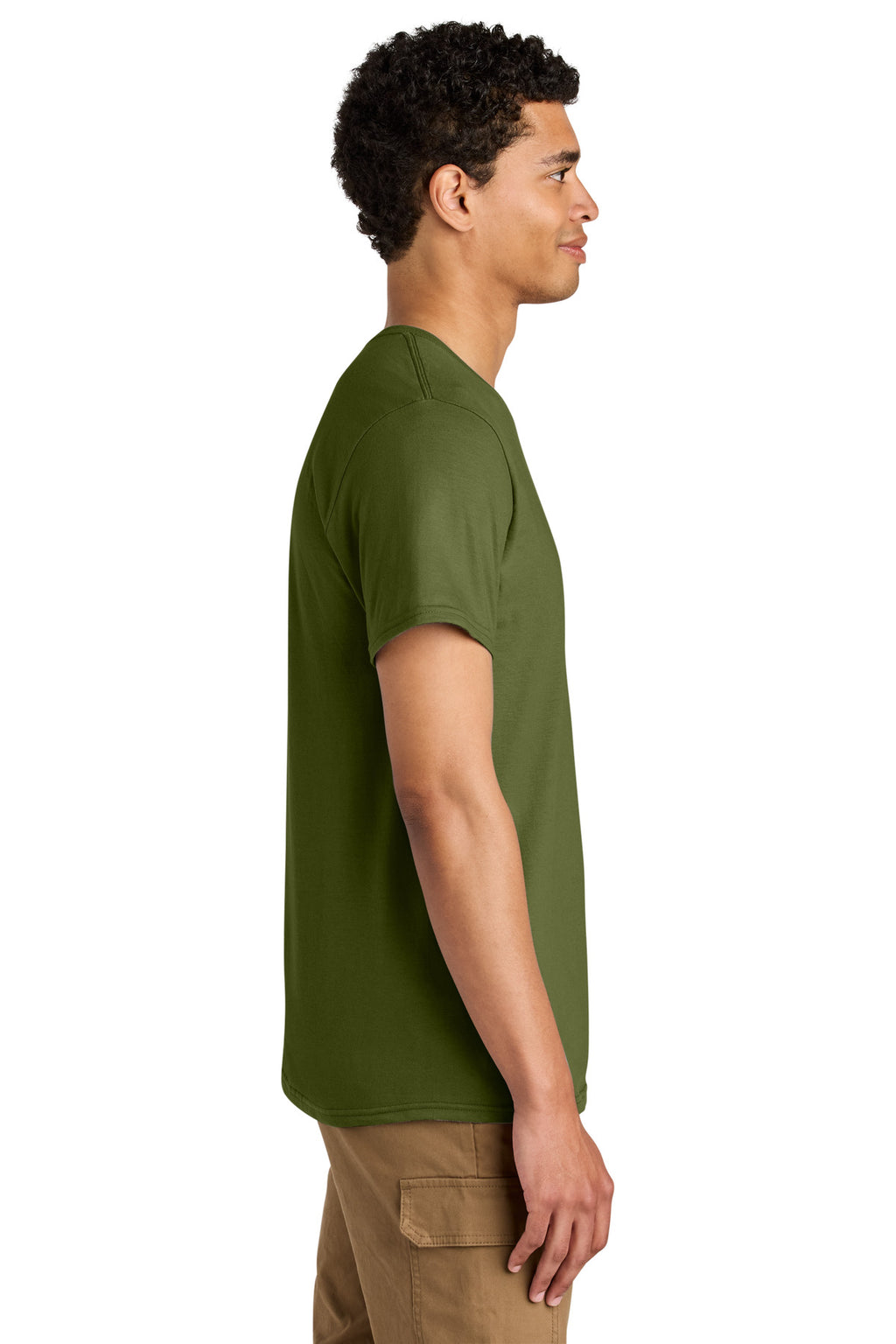 Jerzees Unisex Premium Combed Ring Spun Cotton Tee 570M - Olive Oil - side