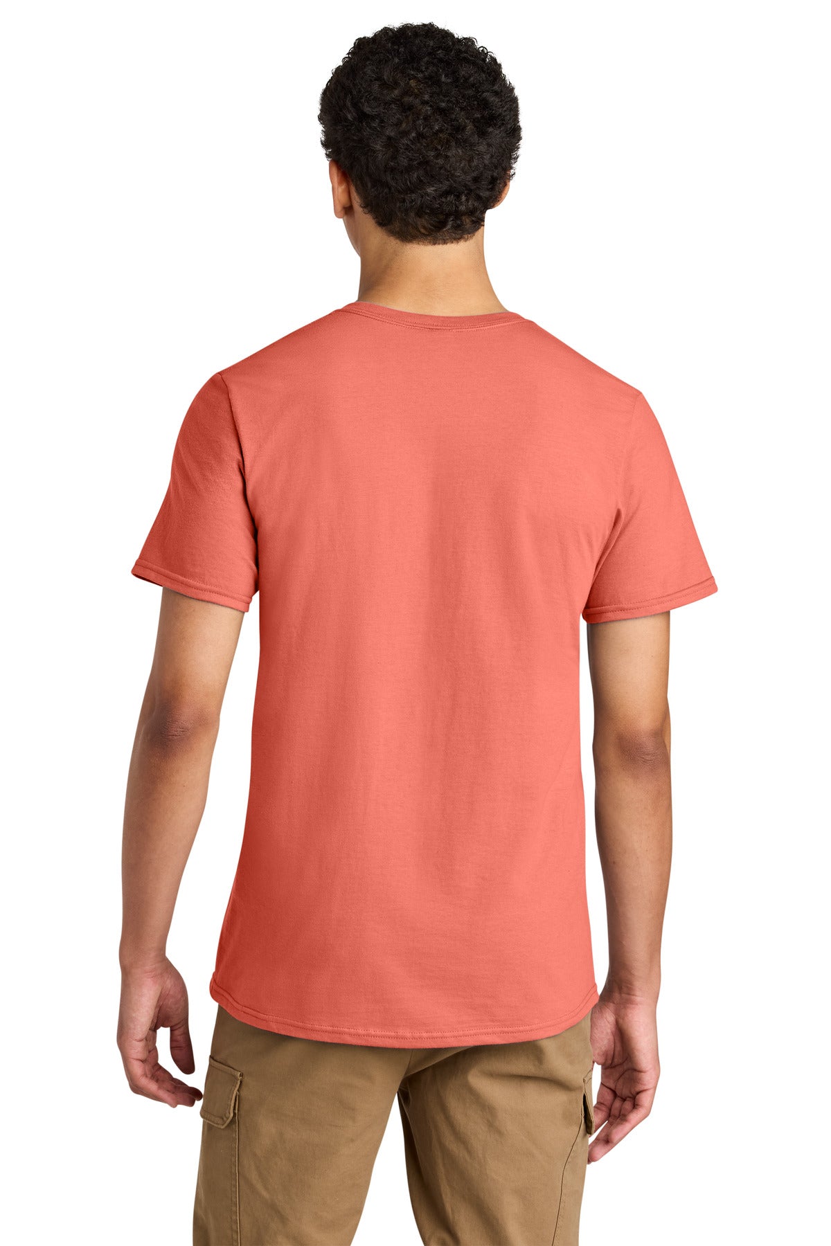 Jerzees Unisex Premium Combed Ring Spun Cotton Tee 570M - Sunset Coral - back