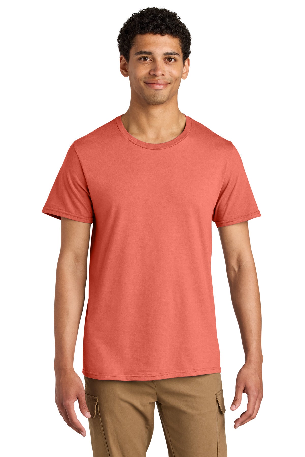 Jerzees Unisex Premium Combed Ring Spun Cotton Tee 570M - Sunset Coral - front