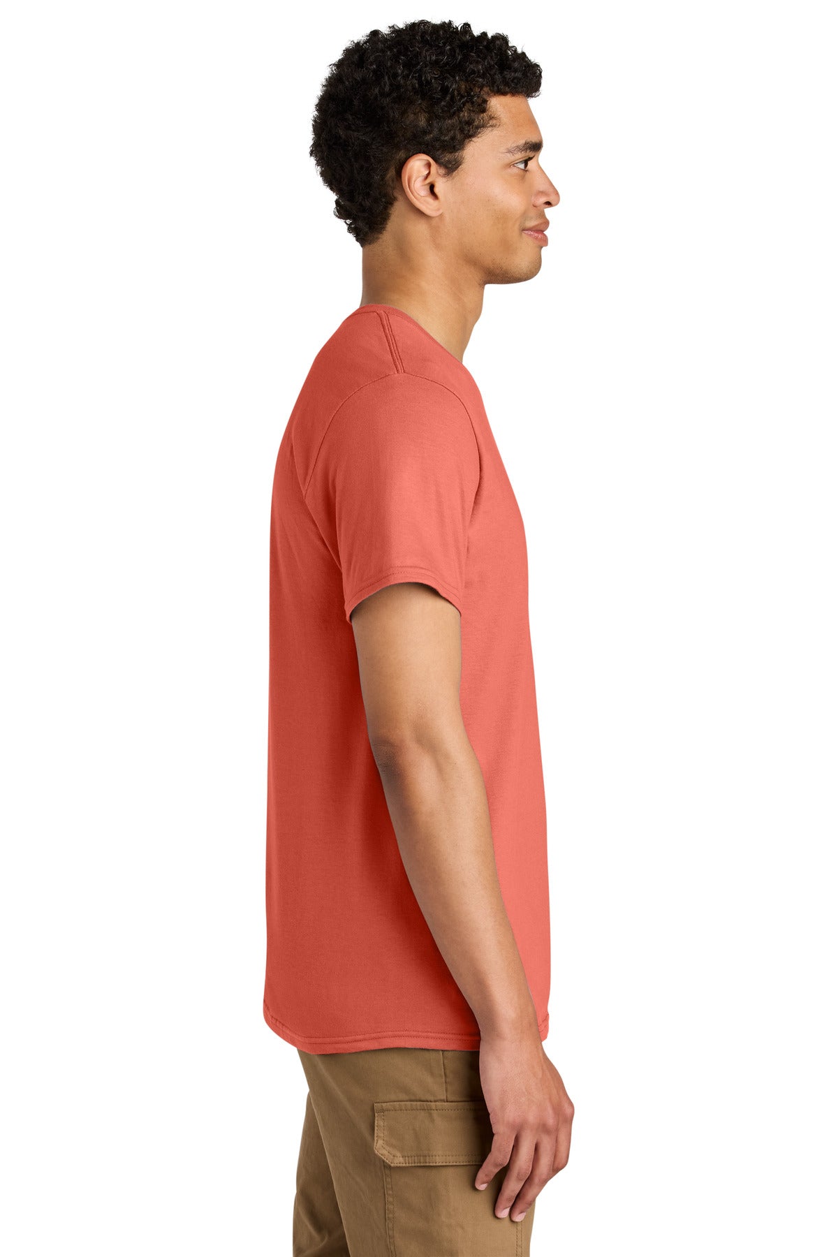 Jerzees Unisex Premium Combed Ring Spun Cotton Tee 570M - Sunset Coral - side