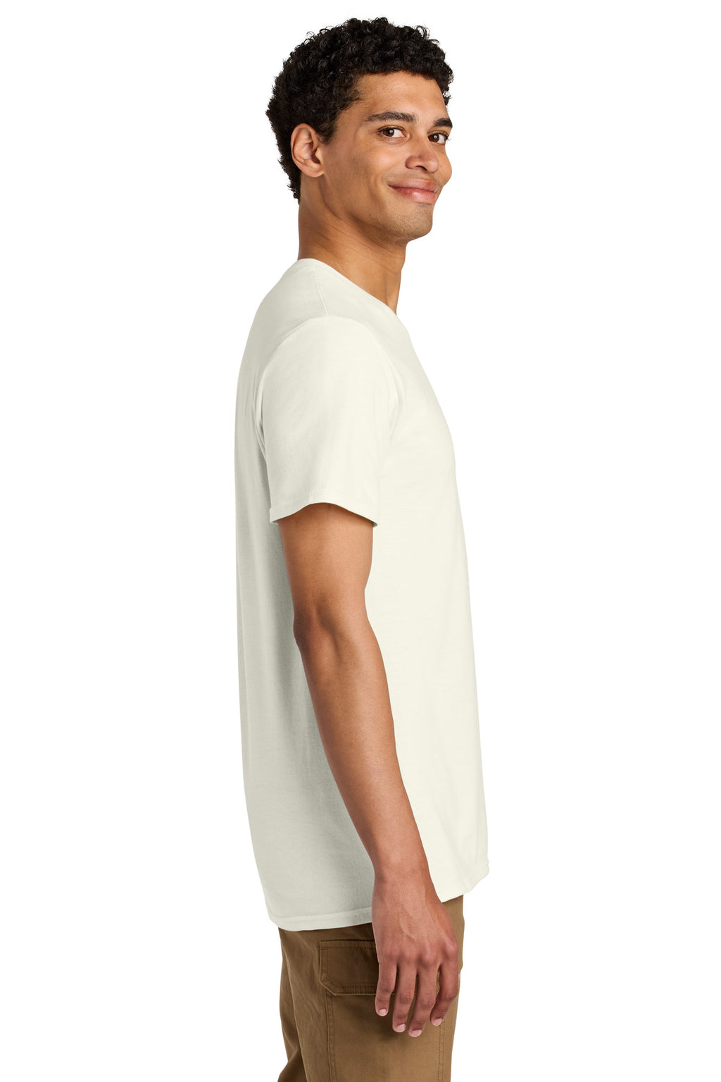 Jerzees Unisex Premium Combed Ring Spun Cotton Tee 570M - Sweet Cream Heather - side