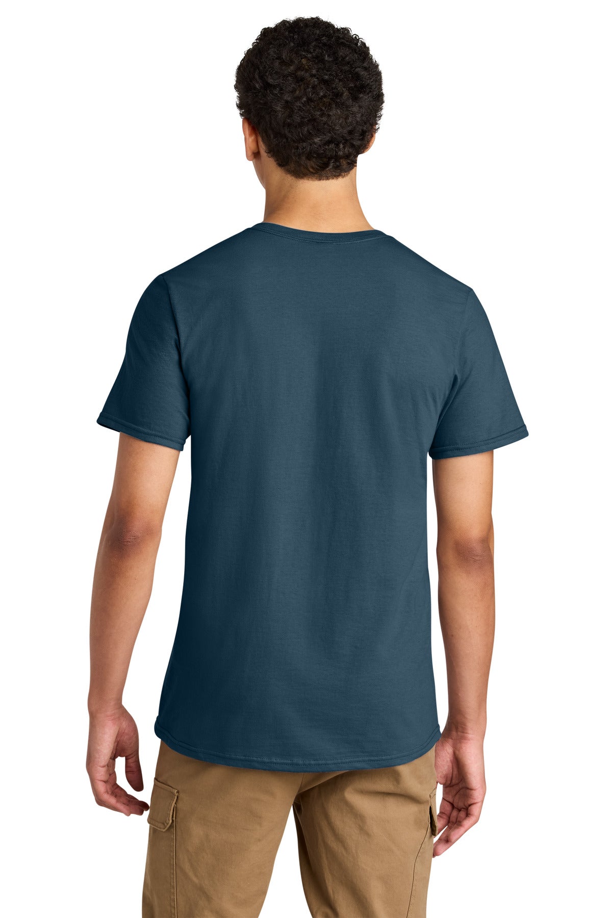 Jerzees Unisex Premium Combed Ring Spun Cotton Tee 570M - Washed Navy - back