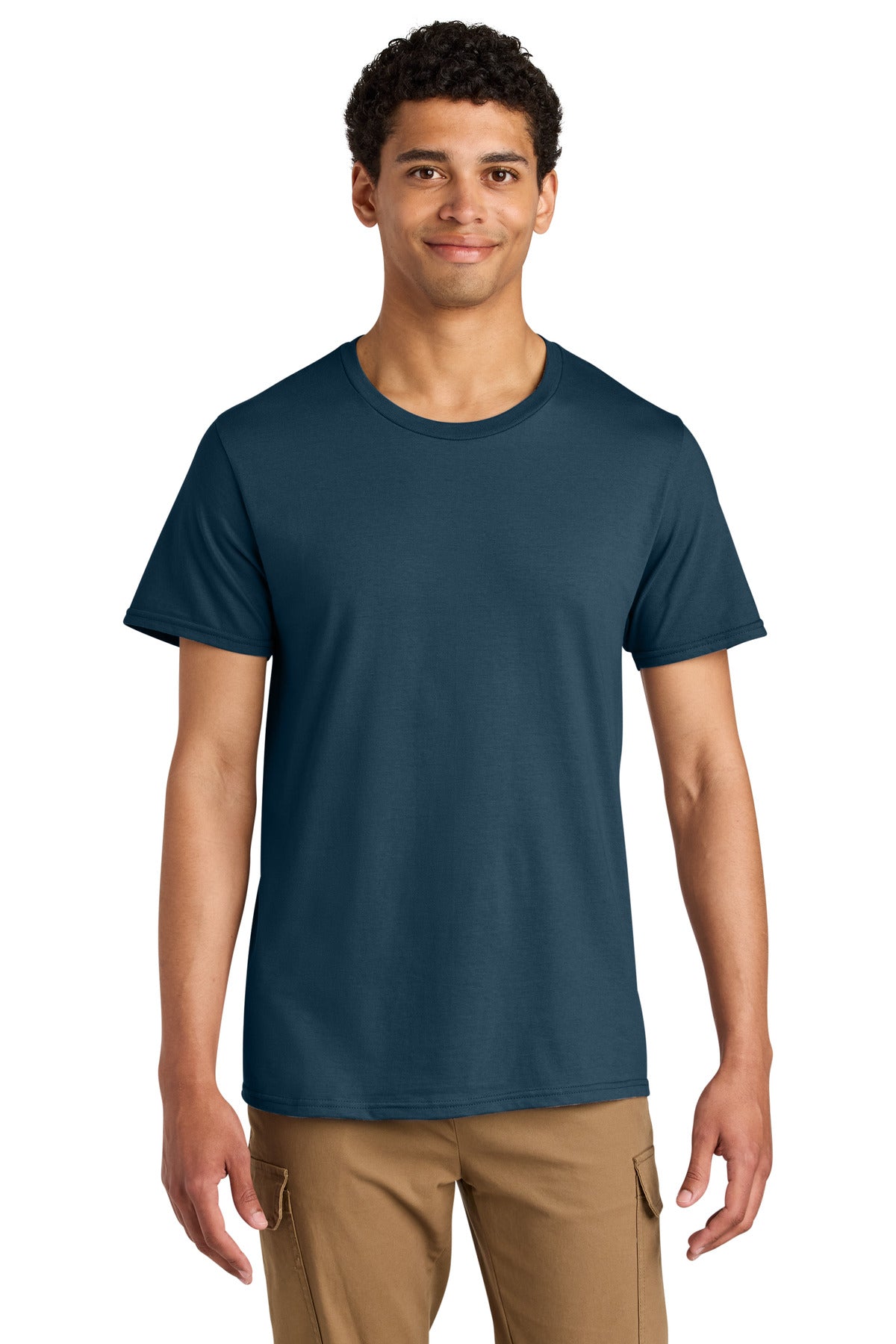 Jerzees Unisex Premium Combed Ring Spun Cotton Tee 570M - Washed Navy - front