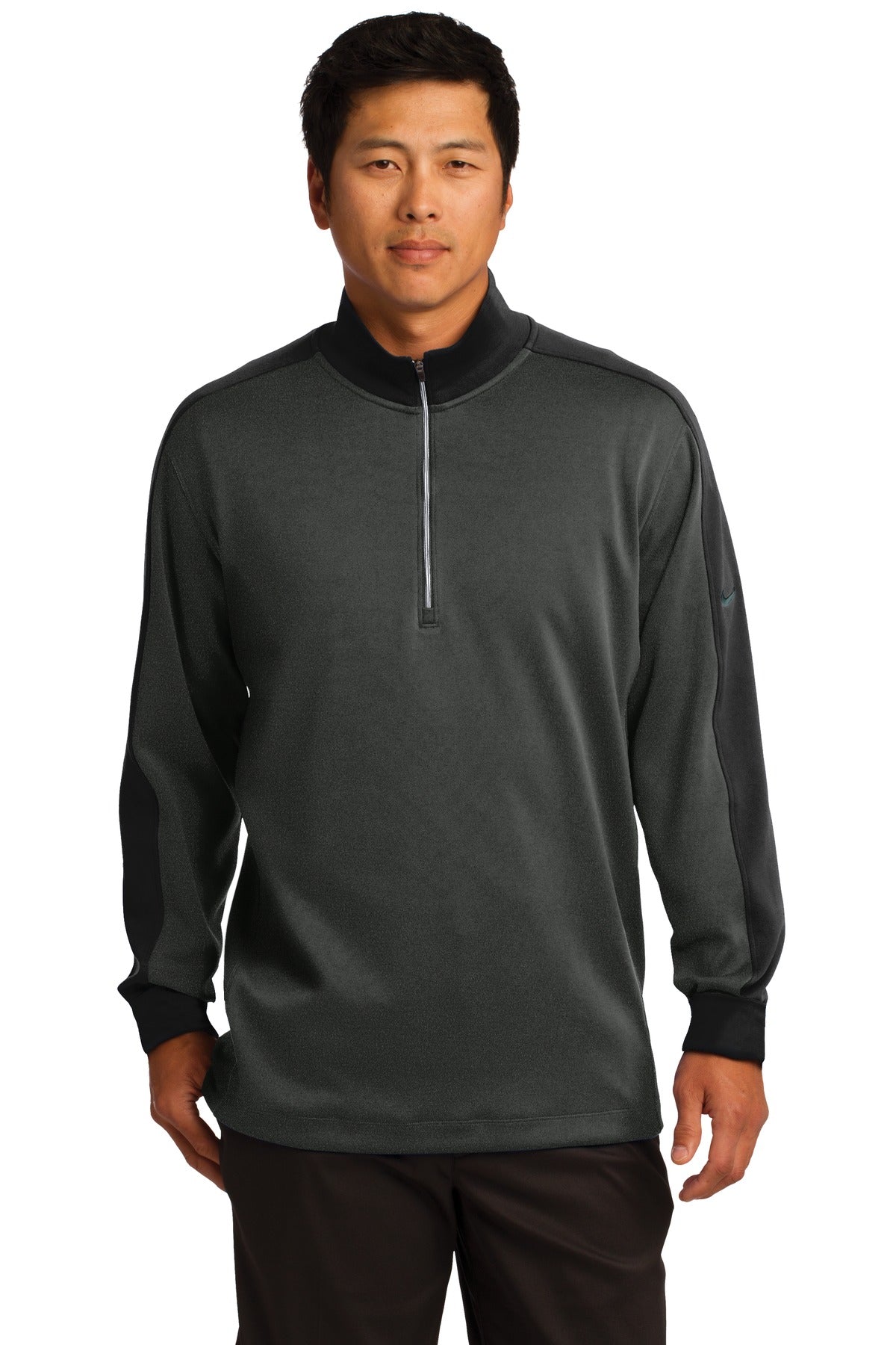 Nike Dri-FIT 1/2-Zip Cover-Up. 578673 - Anthracite Heather/ Black - front