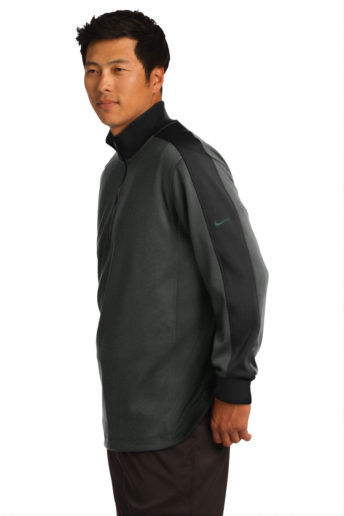 Nike Dri-FIT 1/2-Zip Cover-Up. 578673 - Anthracite Heather/ Black - side