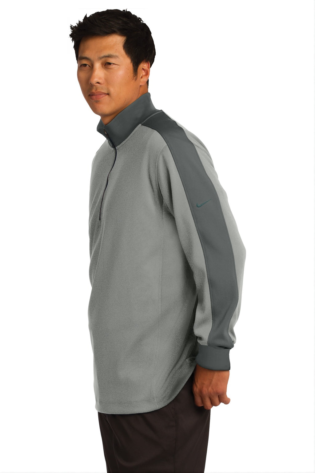 Nike Dri-FIT 1/2-Zip Cover-Up. 578673 - Athletic Grey Heather/ Dark Grey - side