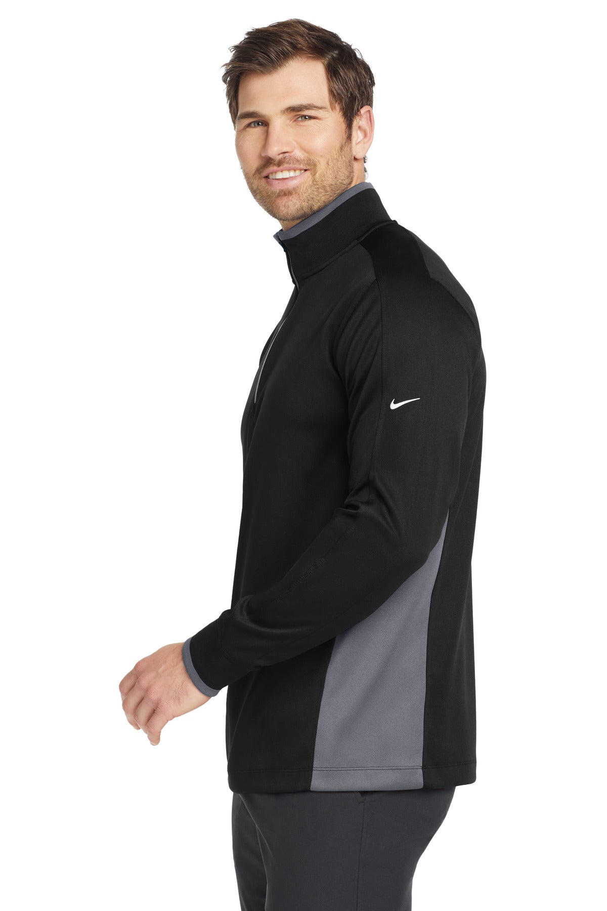 Nike Dri-FIT 1/2-Zip Cover-Up. 578673 - Black/ Dark Grey/ White - side
