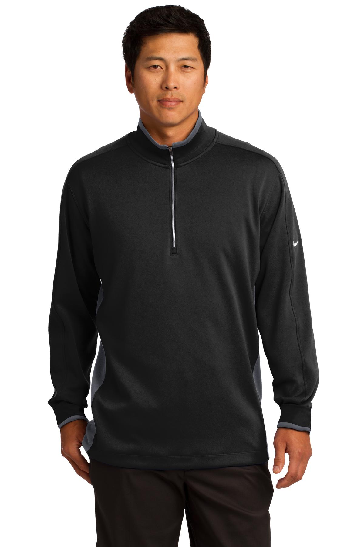 Nike Dri-FIT 1/2-Zip Cover-Up. 578673 - Black/ Dark Grey/ White - front