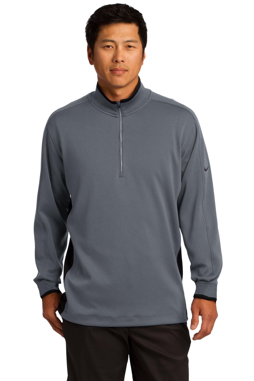 Nike Dri-FIT 1/2-Zip Cover-Up. 578673 - Dark Grey/ Black/ Sport Fuchsia - front