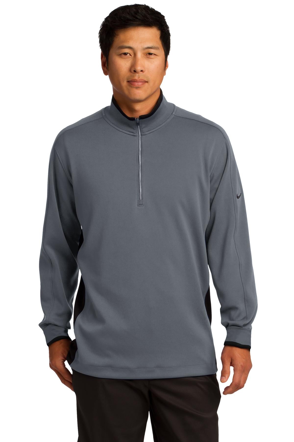 Nike Dri-FIT 1/2-Zip Cover-Up. 578673 - Dark Grey/ Black/ Sport Fuchsia - front