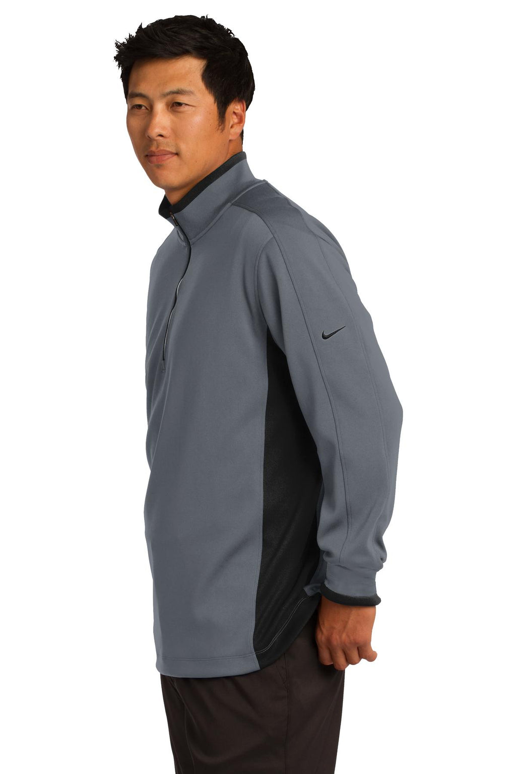 Nike Dri-FIT 1/2-Zip Cover-Up. 578673 - Dark Grey/ Black/ Sport Fuchsia - side