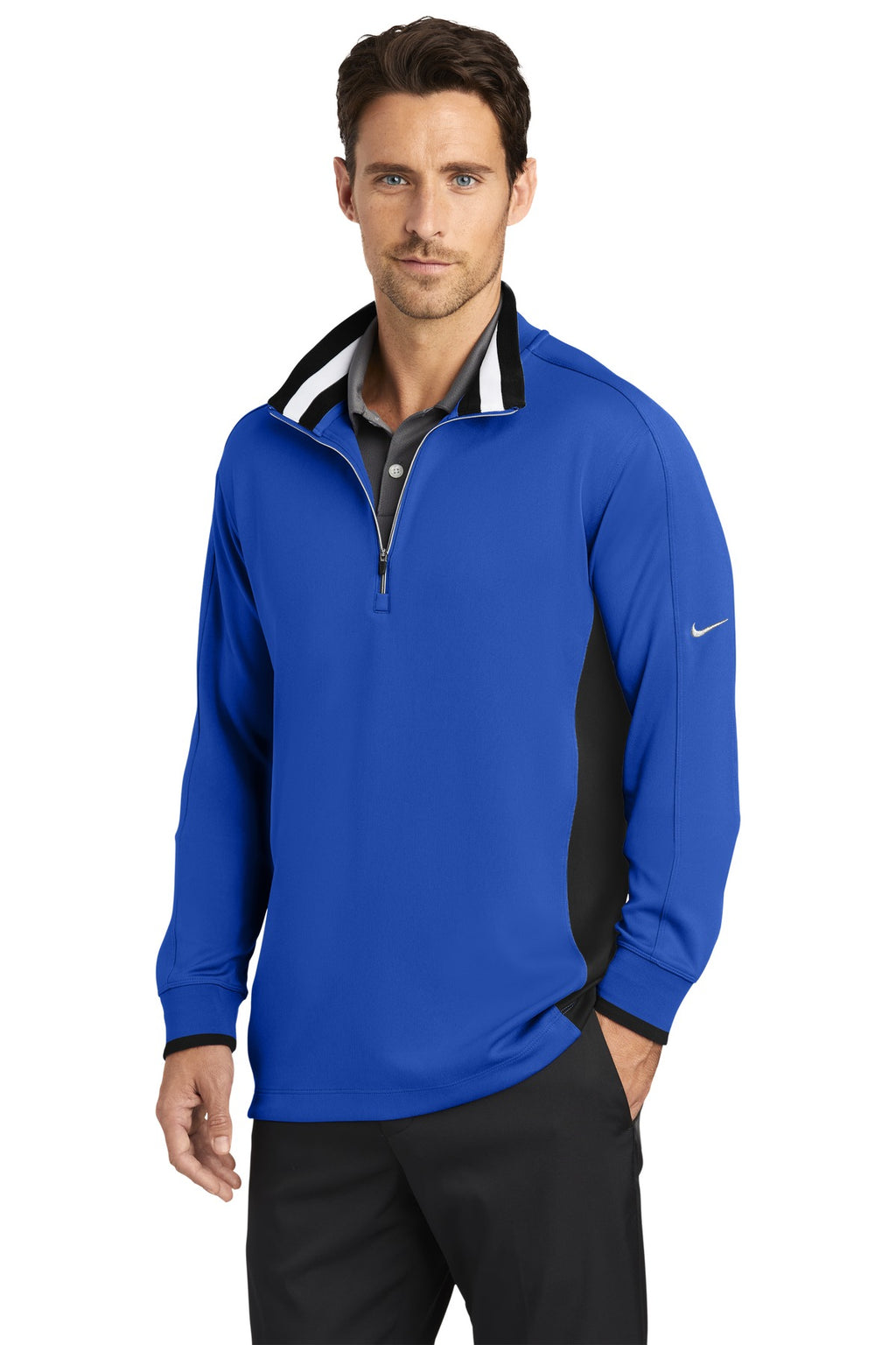 Nike Dri-FIT 1/2-Zip Cover-Up. 578673 - Game Royal/ Black/ White - three_q