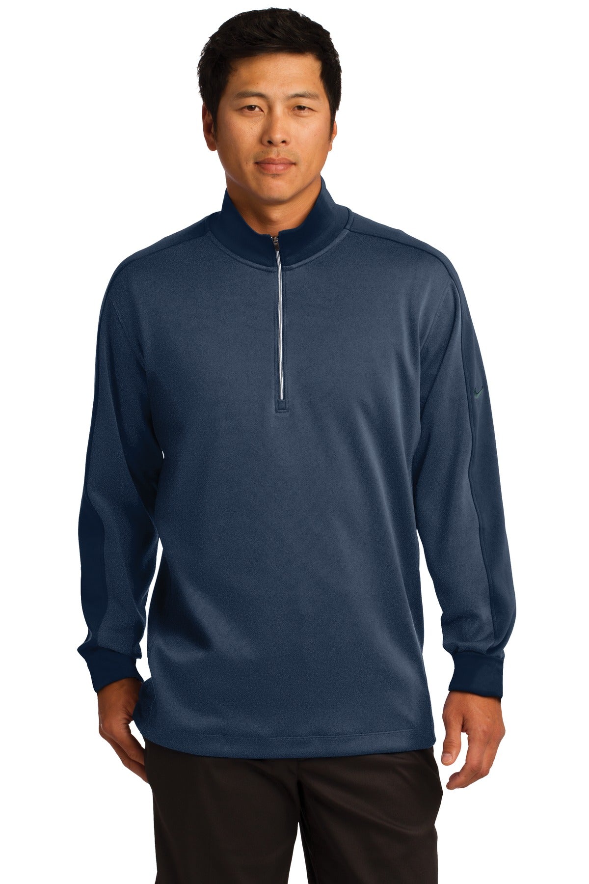 Nike Dri-FIT 1/2-Zip Cover-Up. 578673 - Midnight Navy Heather/ Midnight Navy - front