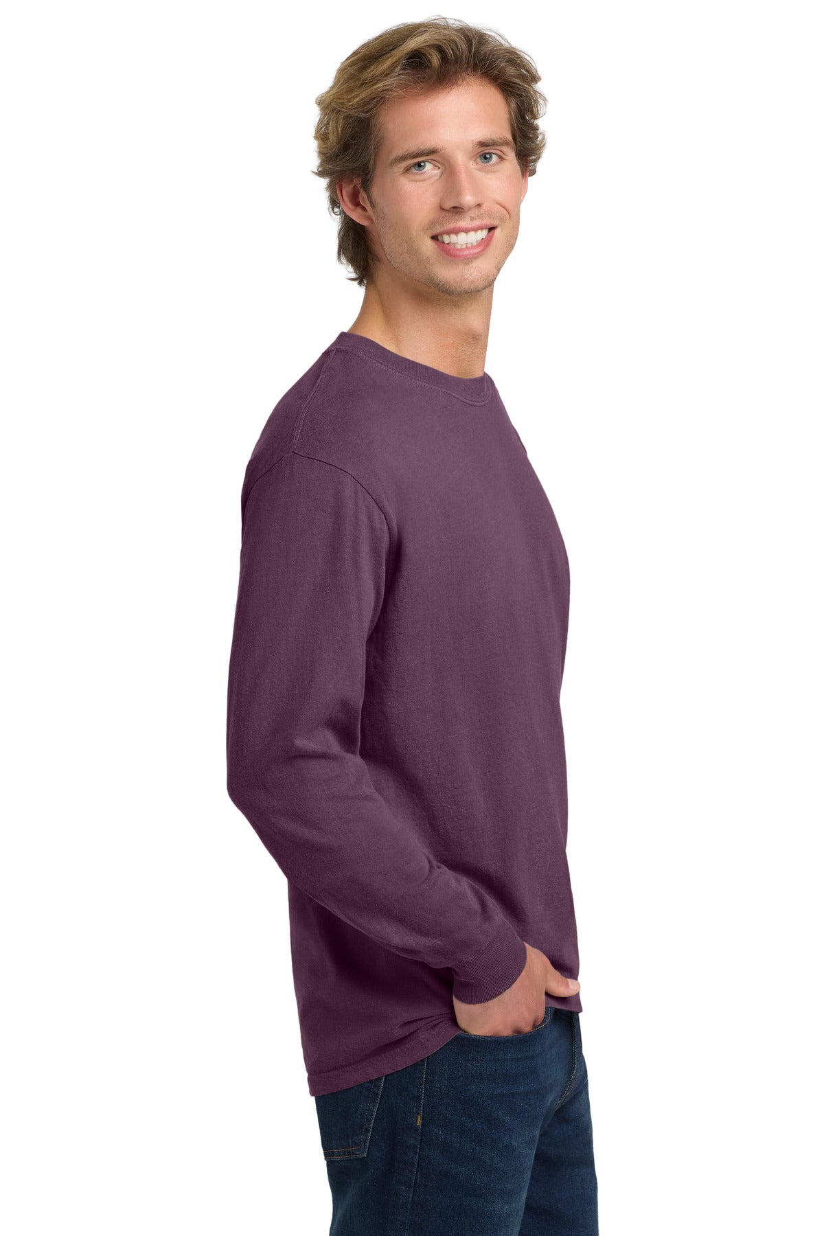 COMFORT COLORS Heavyweight Ring Spun Long Sleeve Tee. 6014 - Berry - side