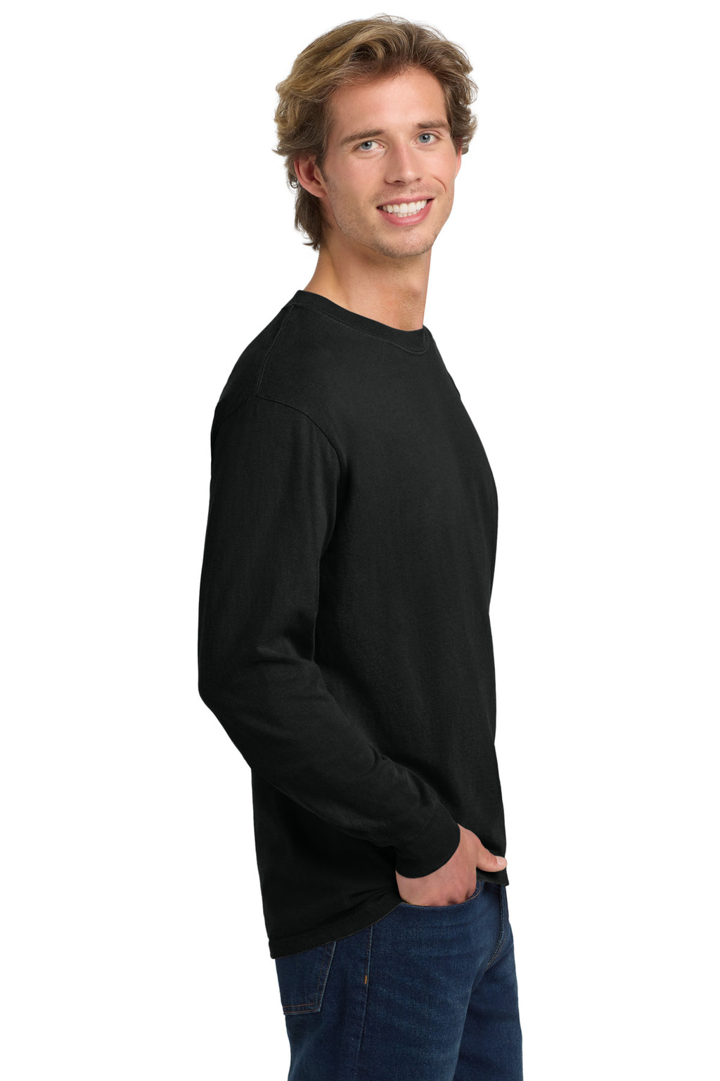 COMFORT COLORS Heavyweight Ring Spun Long Sleeve Tee. 6014 - Black - side