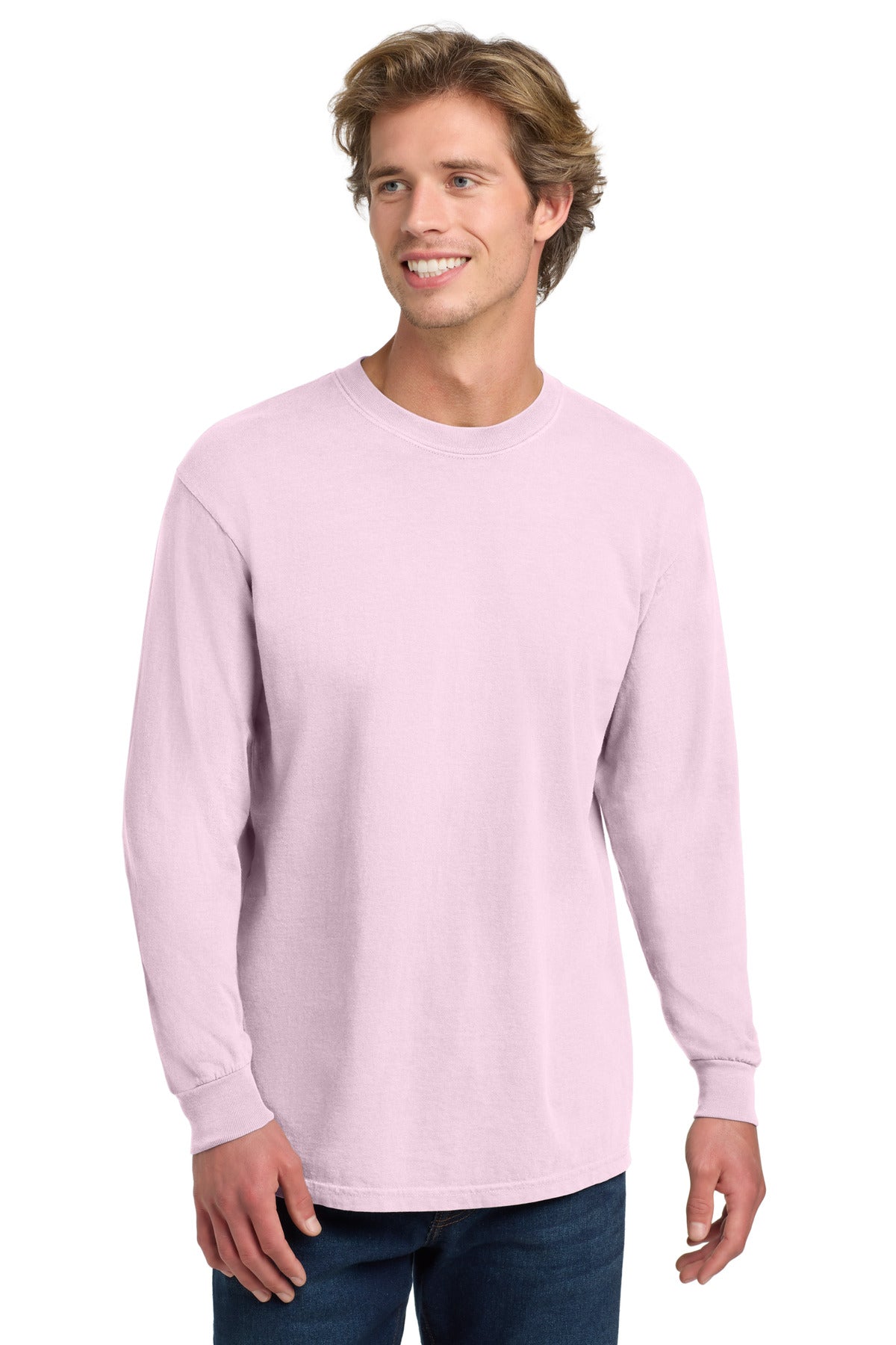 COMFORT COLORS Heavyweight Ring Spun Long Sleeve Tee. 6014 - Blossom - front