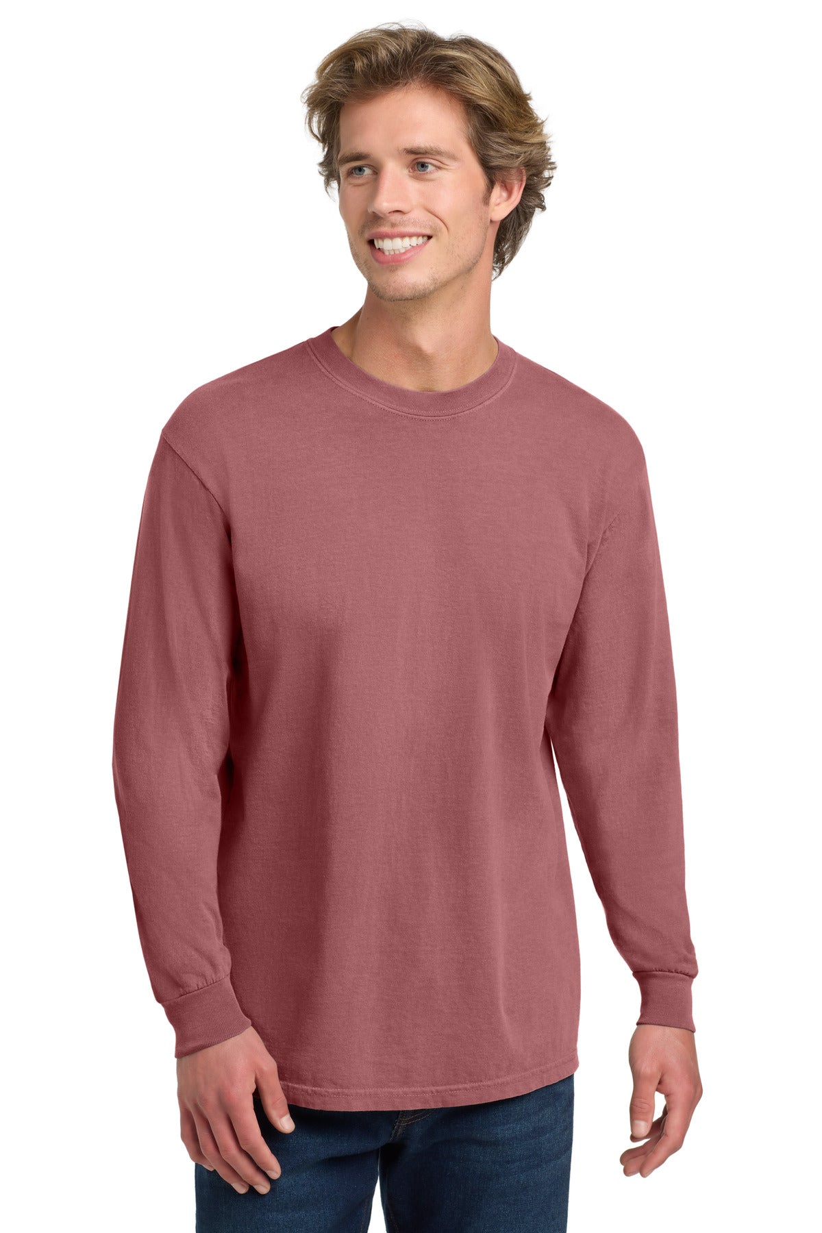 COMFORT COLORS Heavyweight Ring Spun Long Sleeve Tee. 6014 - Brick - front