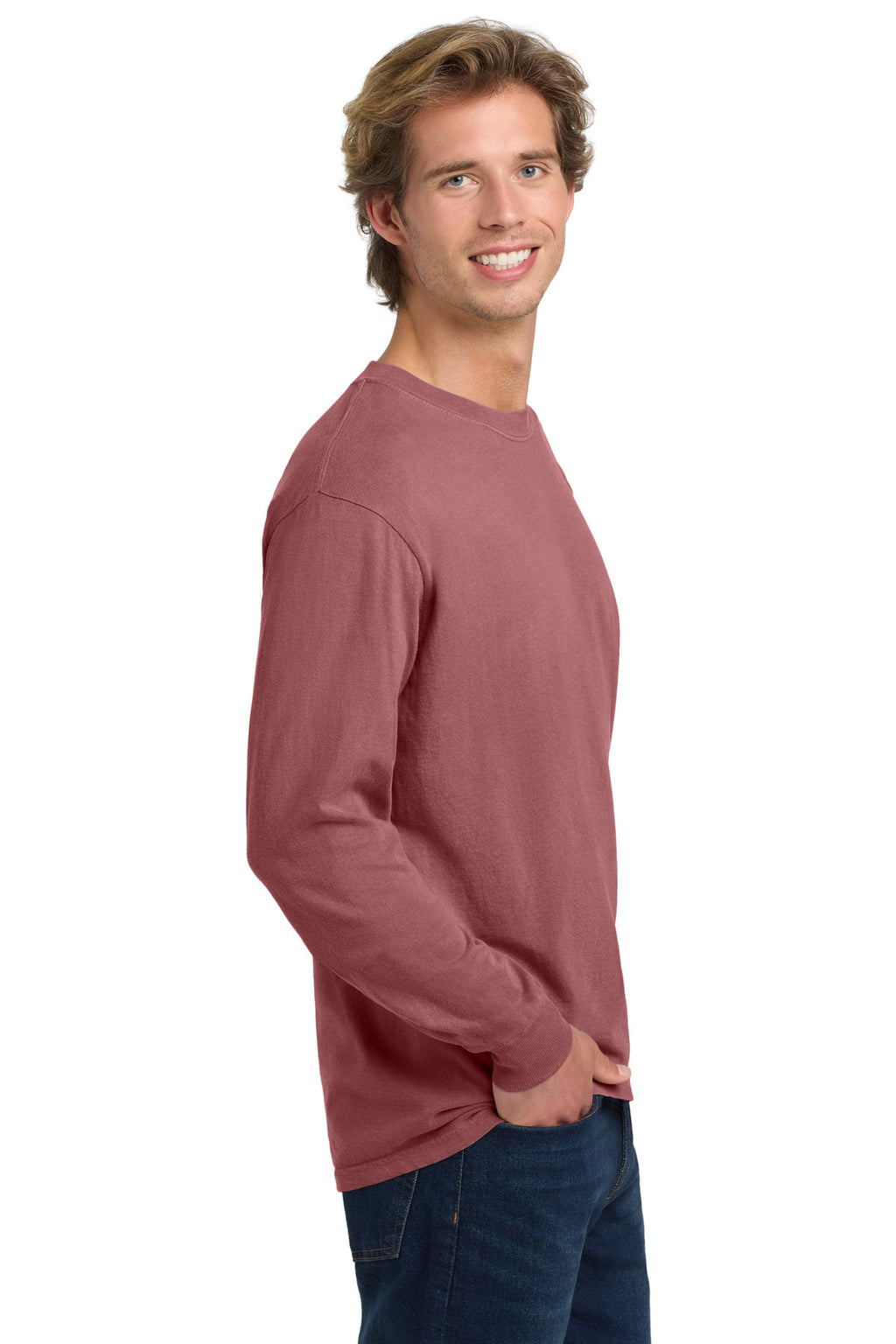 COMFORT COLORS Heavyweight Ring Spun Long Sleeve Tee. 6014 - Brick - side
