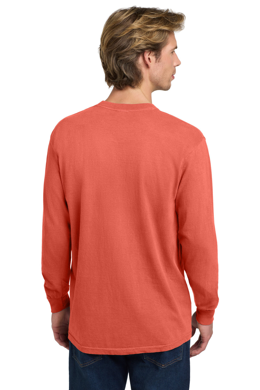 COMFORT COLORS Heavyweight Ring Spun Long Sleeve Tee. 6014 - Bright Salmon - back