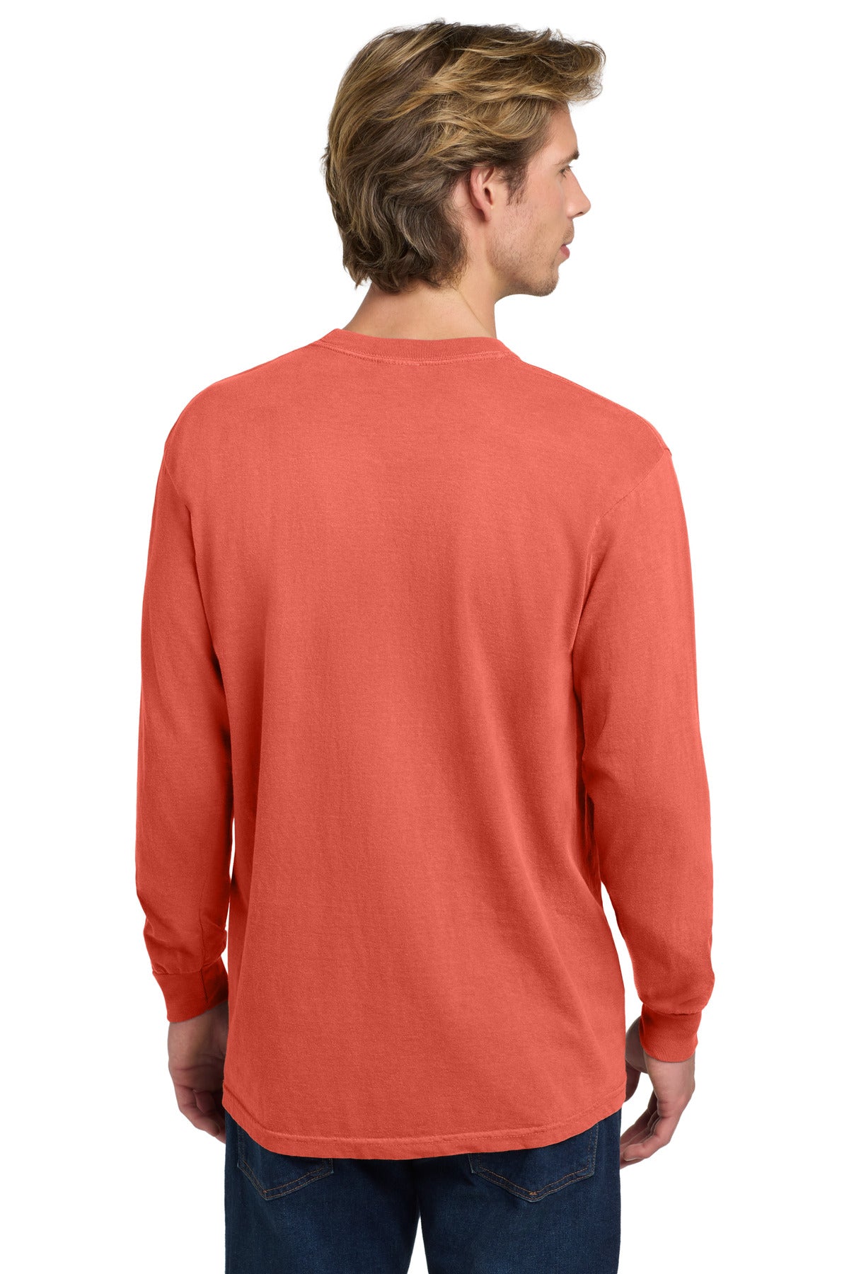 COMFORT COLORS Heavyweight Ring Spun Long Sleeve Tee. 6014 - Bright Salmon - back
