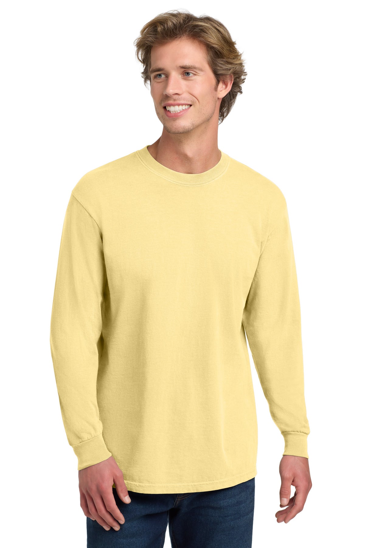 COMFORT COLORS Heavyweight Ring Spun Long Sleeve Tee. 6014 - Butter - front
