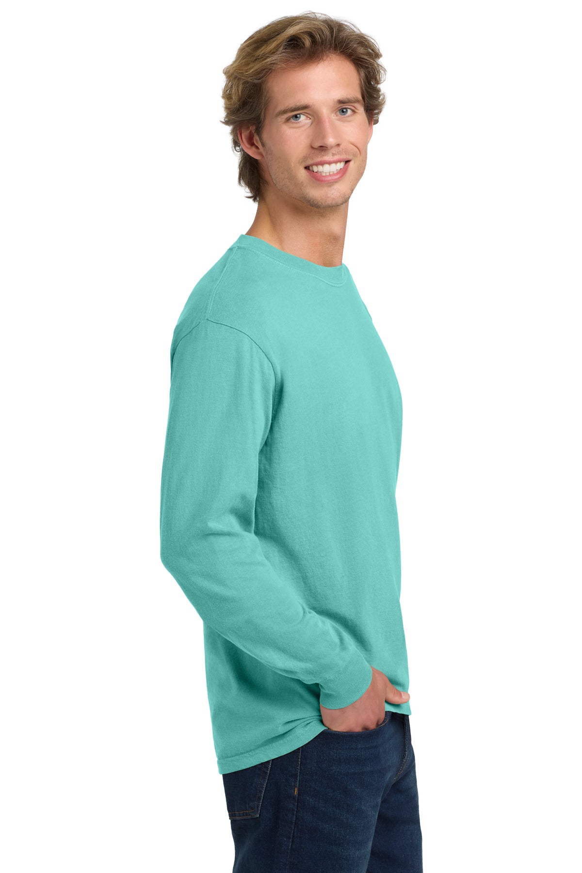 COMFORT COLORS Heavyweight Ring Spun Long Sleeve Tee. 6014 - Chalky Mint - side