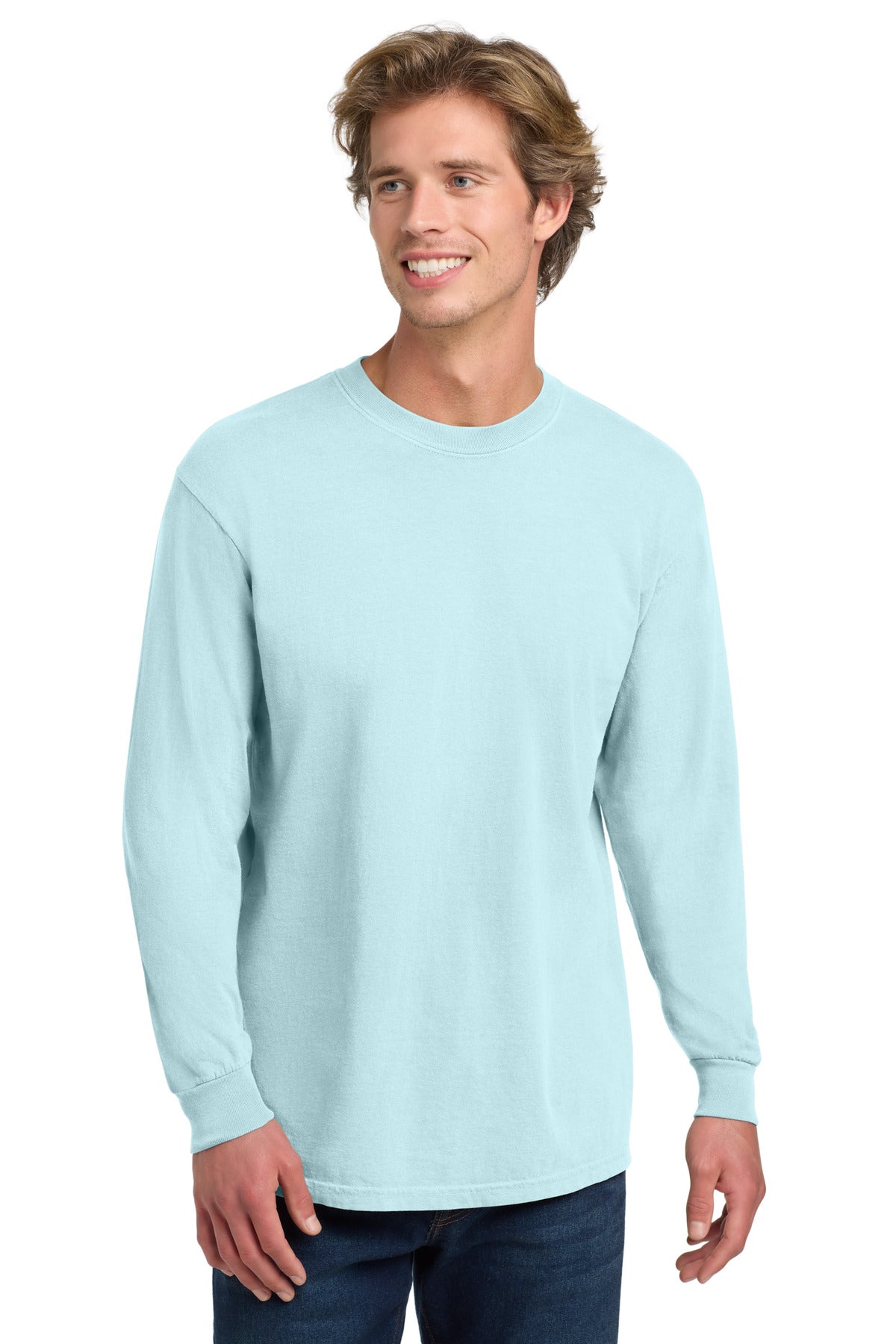 COMFORT COLORS Heavyweight Ring Spun Long Sleeve Tee. 6014 - Chambray - front