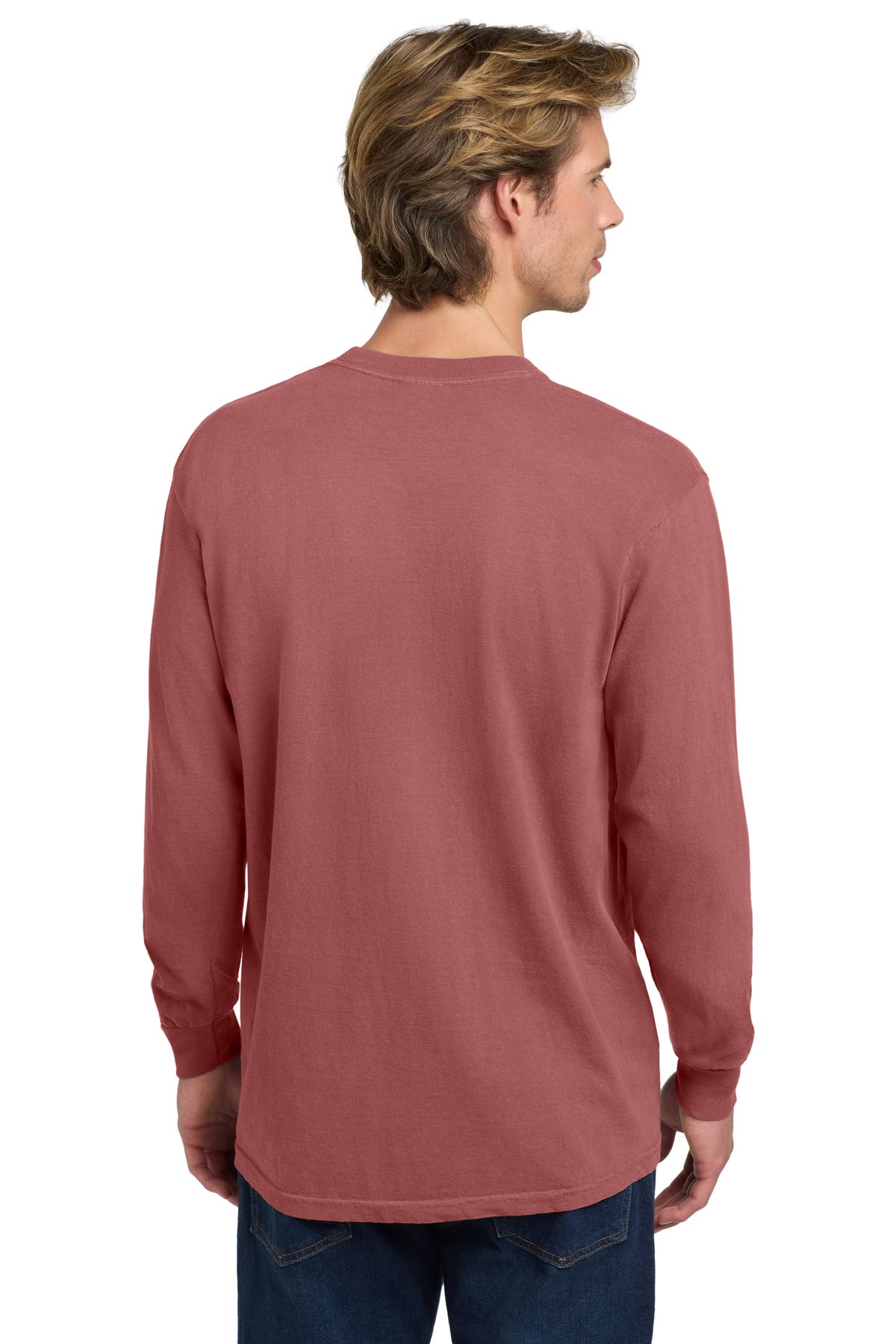COMFORT COLORS Heavyweight Ring Spun Long Sleeve Tee. 6014 - Crimson - back
