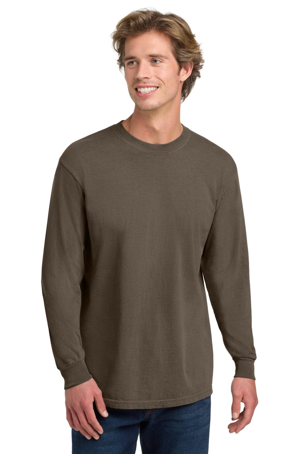 COMFORT COLORS Heavyweight Ring Spun Long Sleeve Tee. 6014 - Espresso - front