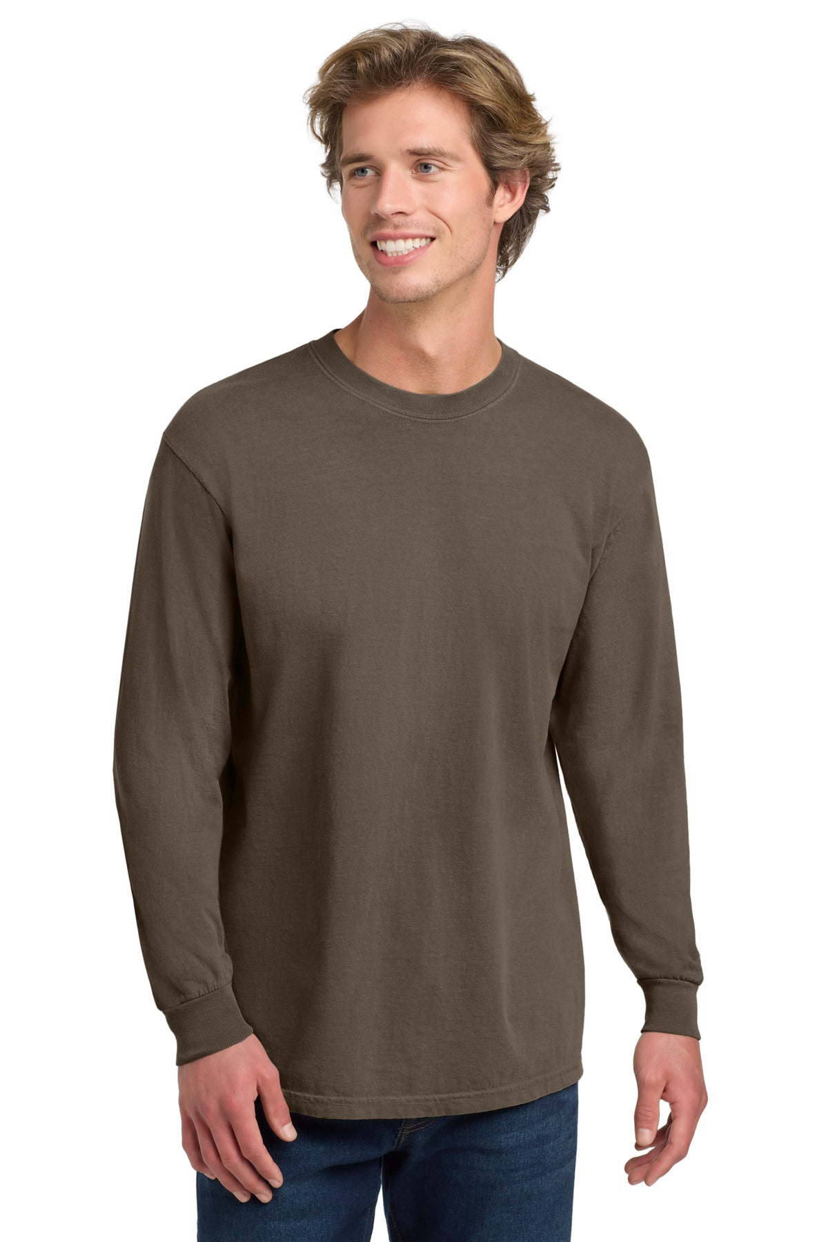 COMFORT COLORS Heavyweight Ring Spun Long Sleeve Tee. 6014 - Espresso - front