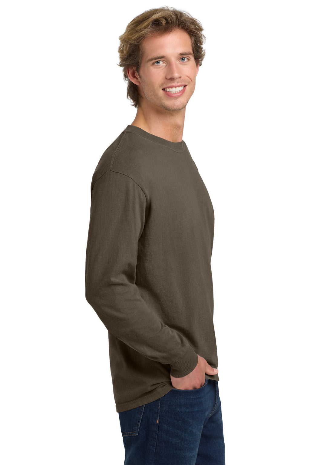 COMFORT COLORS Heavyweight Ring Spun Long Sleeve Tee. 6014 - Espresso - side