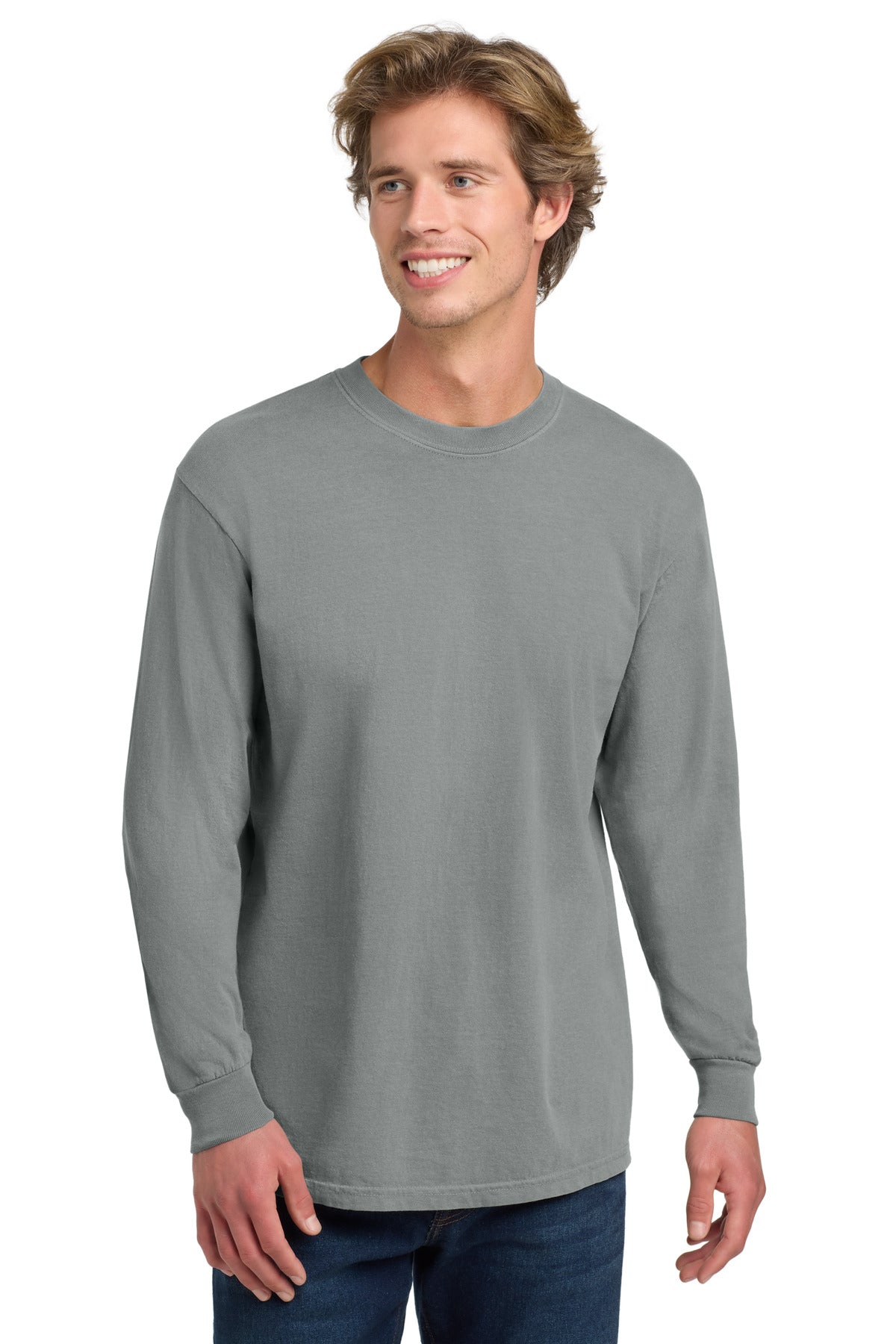 COMFORT COLORS Heavyweight Ring Spun Long Sleeve Tee. 6014 - Granite - front