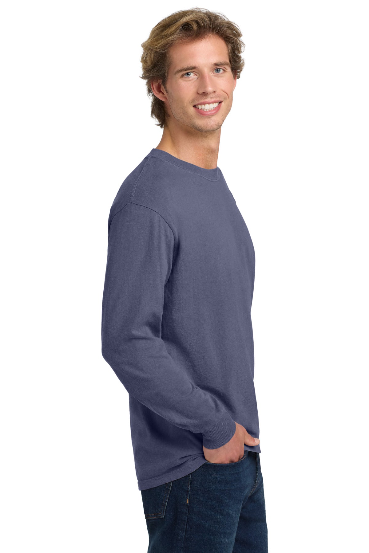 COMFORT COLORS Heavyweight Ring Spun Long Sleeve Tee. 6014 - Grape - side