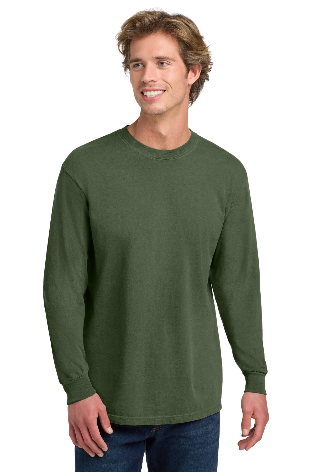 COMFORT COLORS Heavyweight Ring Spun Long Sleeve Tee. 6014 - Hemp - front