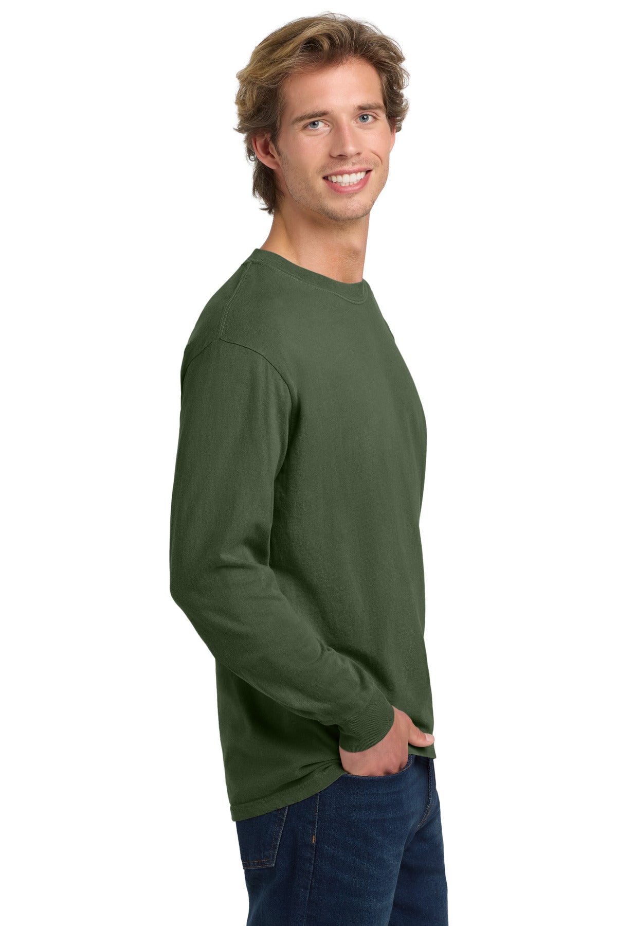 COMFORT COLORS Heavyweight Ring Spun Long Sleeve Tee. 6014 - Hemp - side