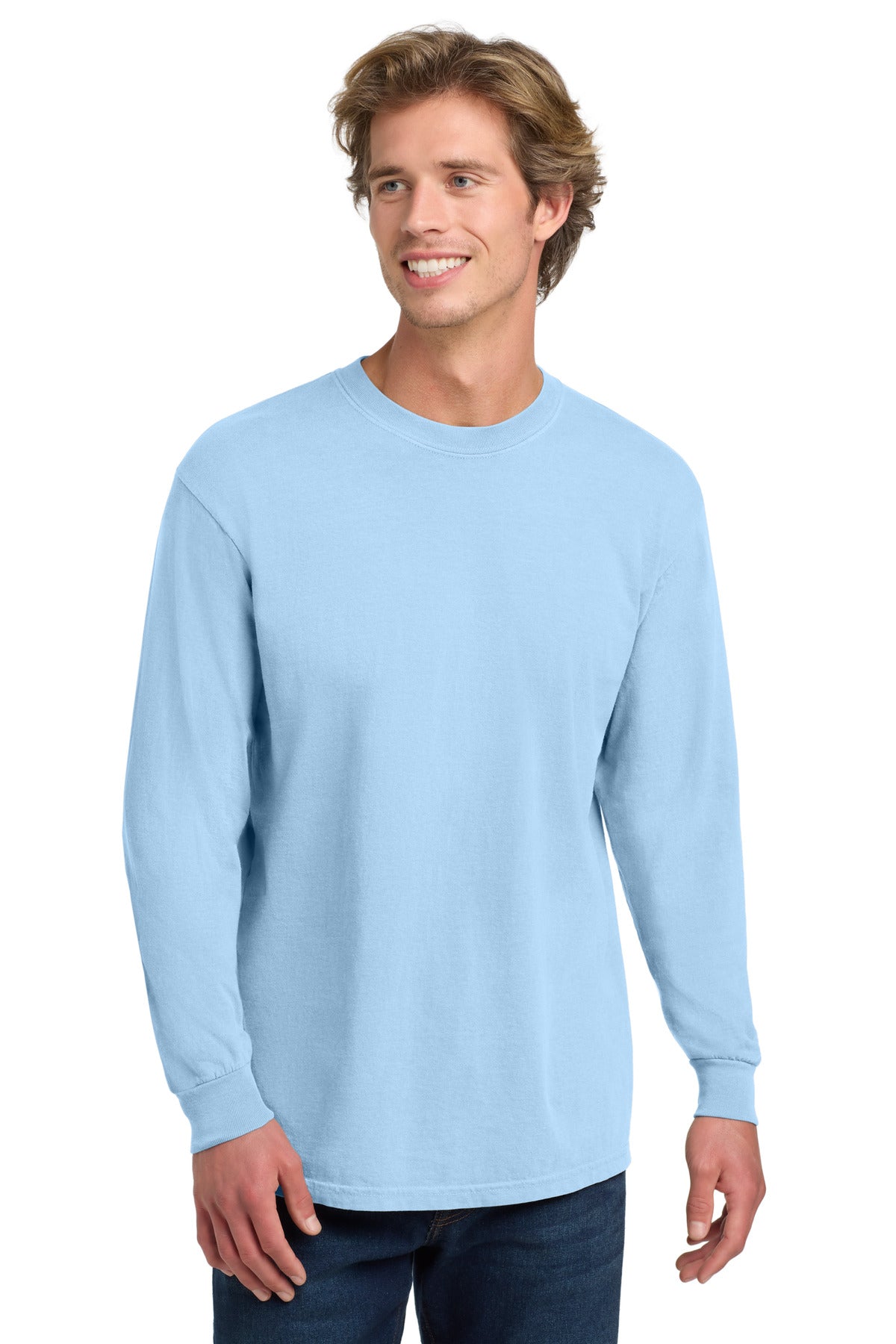 COMFORT COLORS Heavyweight Ring Spun Long Sleeve Tee. 6014 - Hydrangea - front