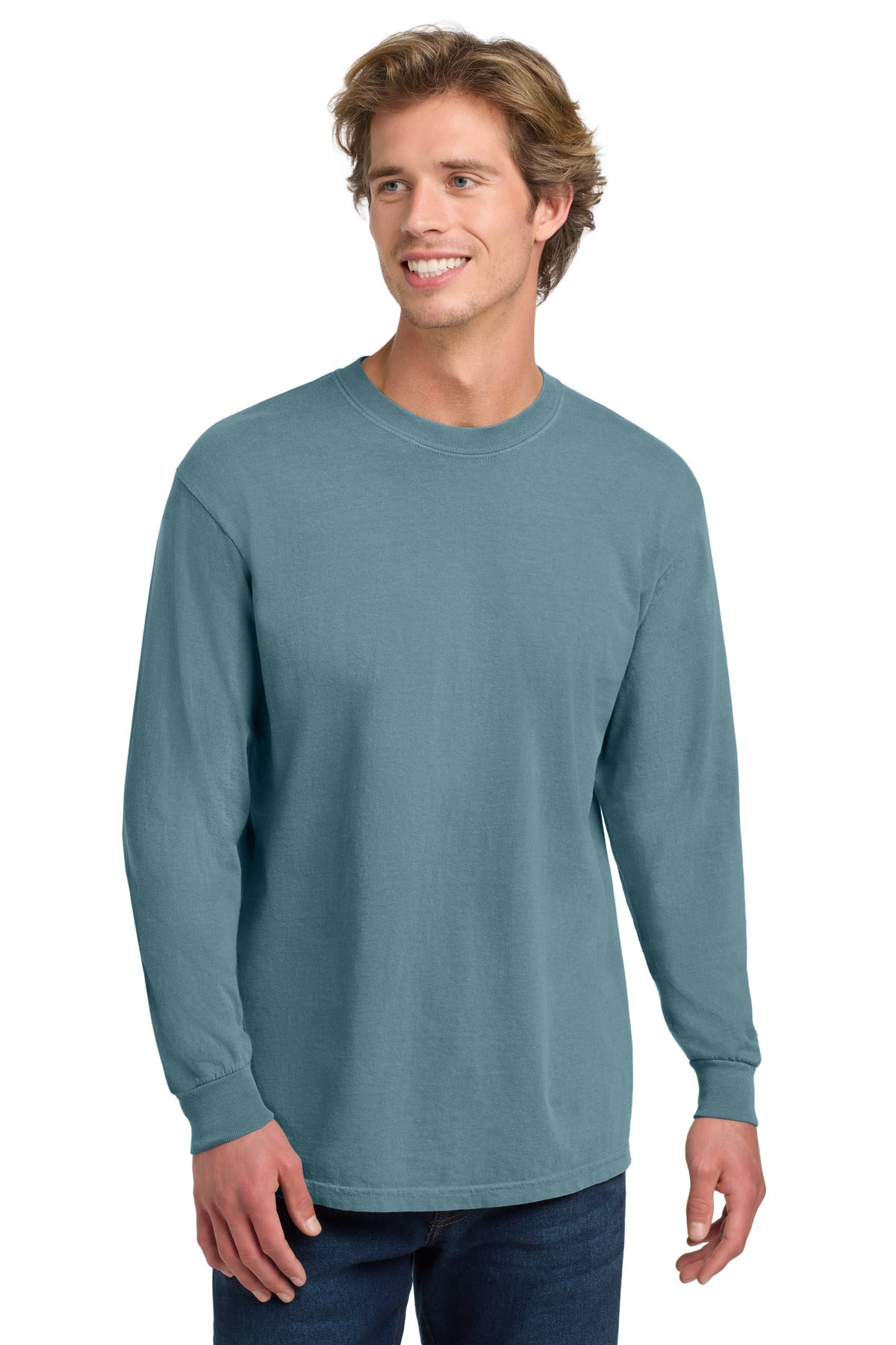 COMFORT COLORS Heavyweight Ring Spun Long Sleeve Tee. 6014 - Ice Blue - front