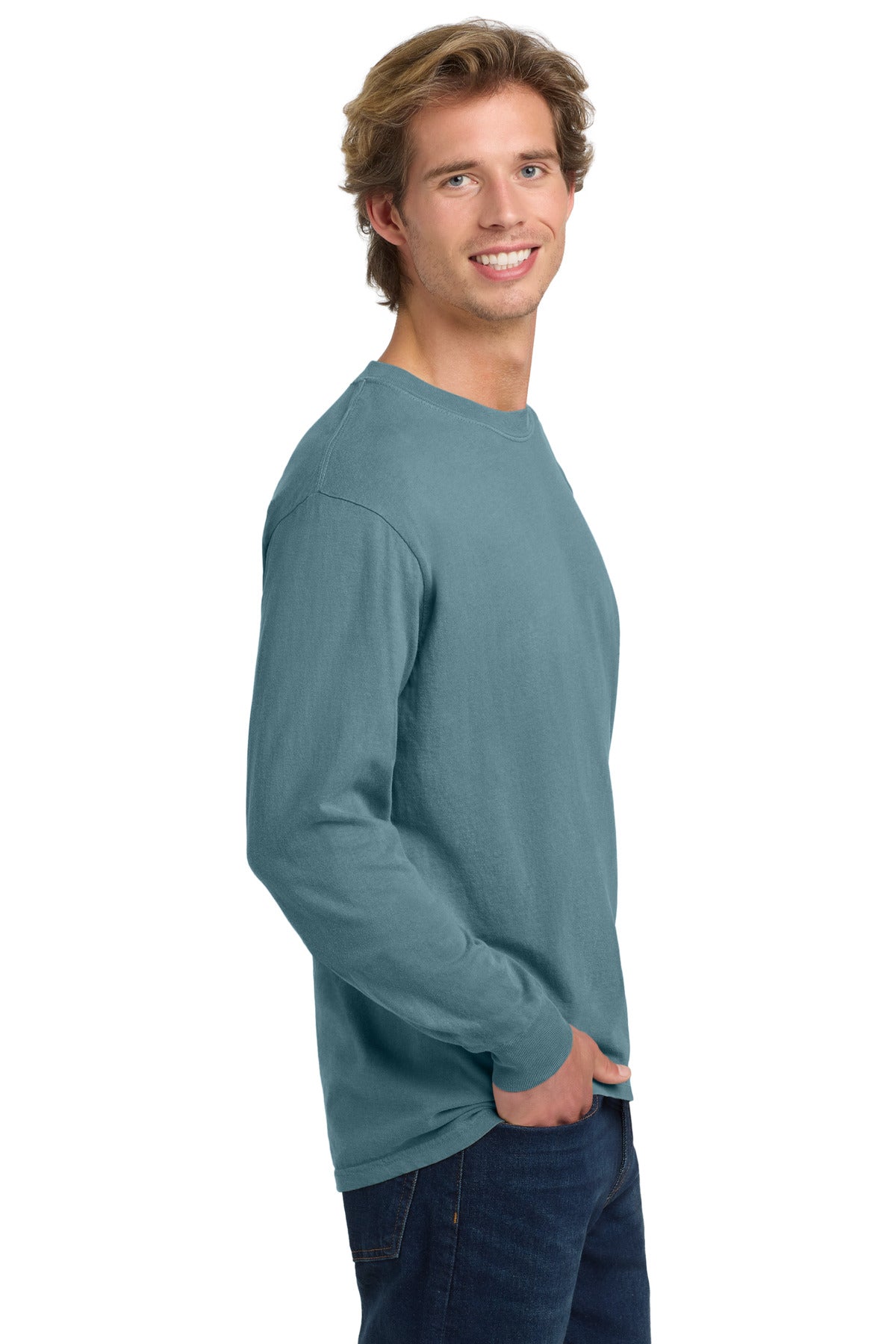 COMFORT COLORS Heavyweight Ring Spun Long Sleeve Tee. 6014 - Ice Blue - side