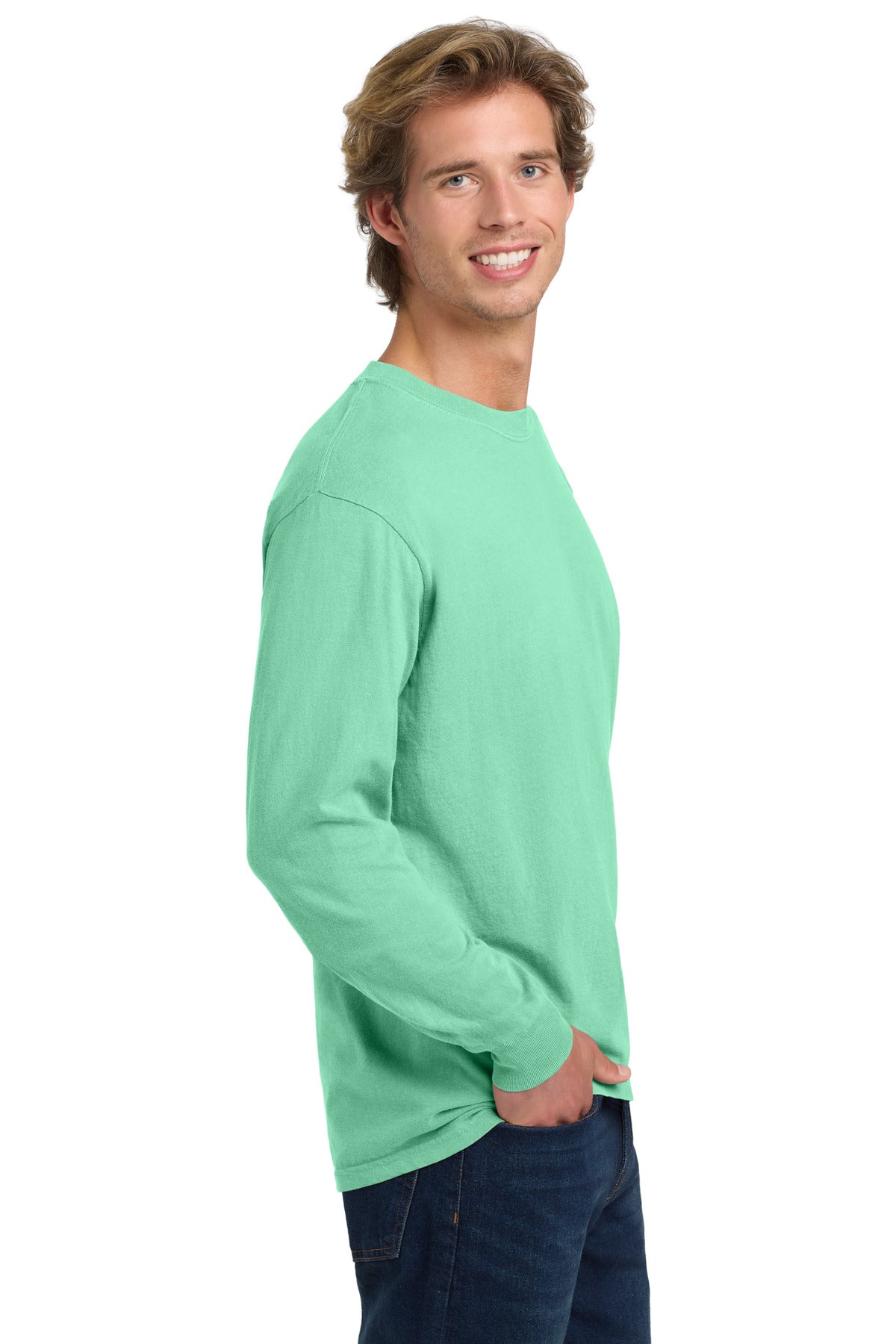 COMFORT COLORS Heavyweight Ring Spun Long Sleeve Tee. 6014 - Island Reef - side
