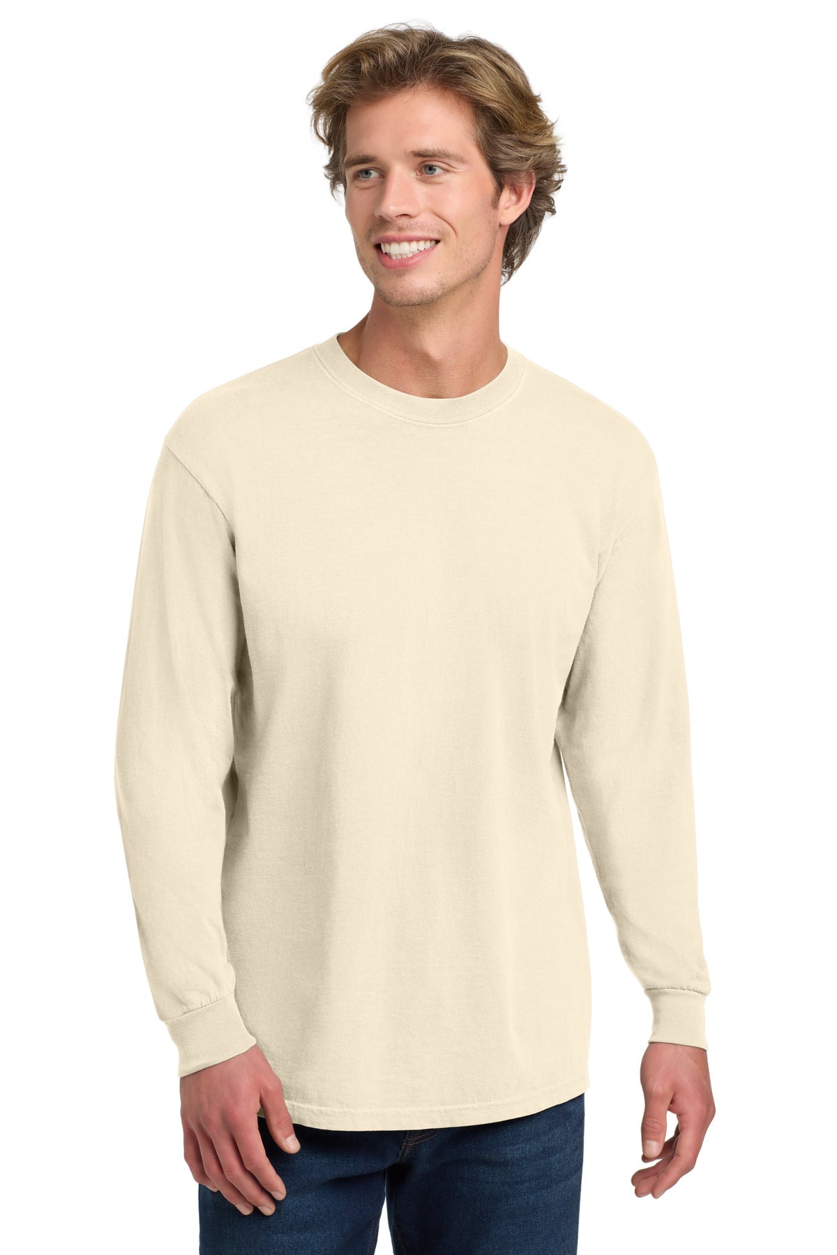 COMFORT COLORS Heavyweight Ring Spun Long Sleeve Tee. 6014 - Ivory - front