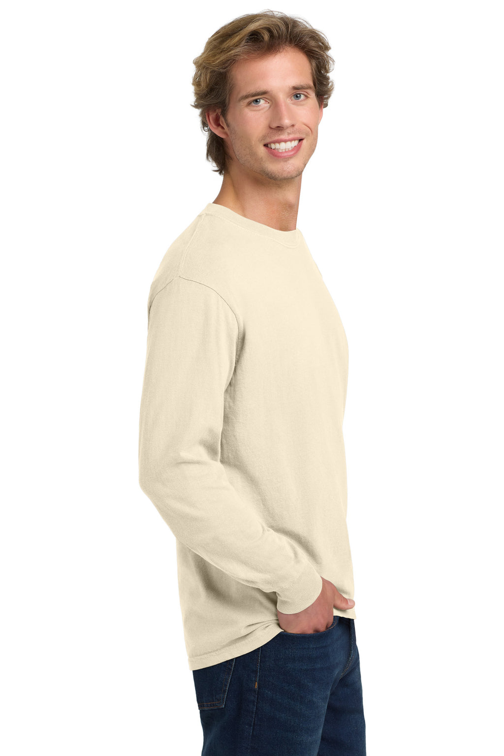 COMFORT COLORS Heavyweight Ring Spun Long Sleeve Tee. 6014 - Ivory - side