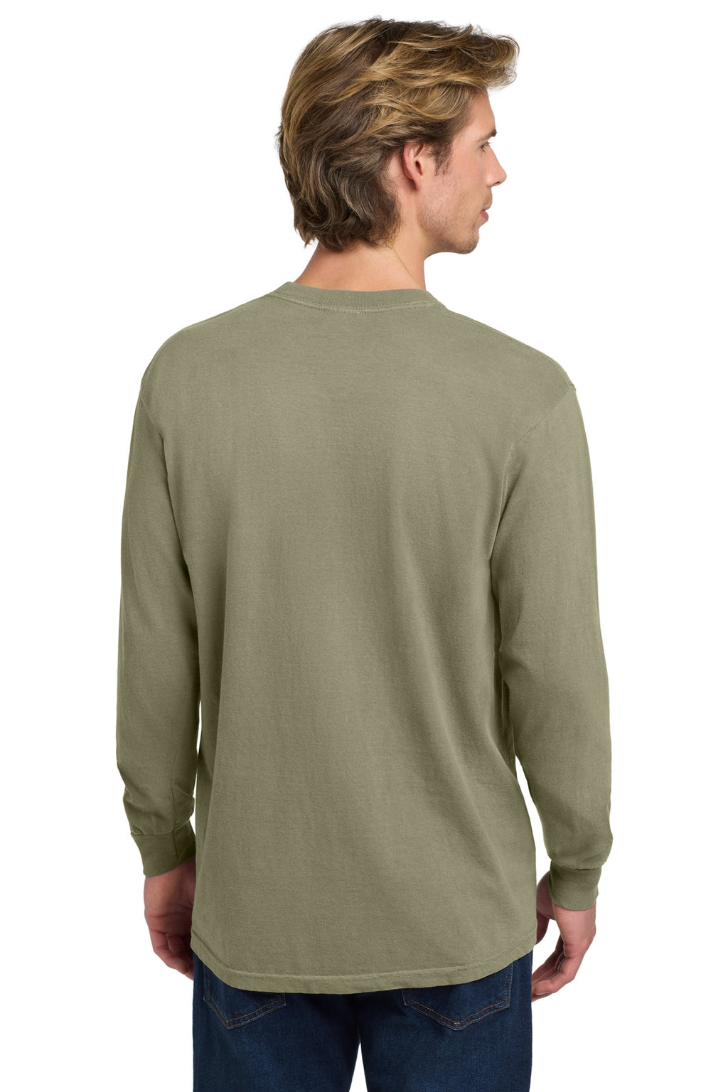 COMFORT COLORS Heavyweight Ring Spun Long Sleeve Tee. 6014 - Khaki - back