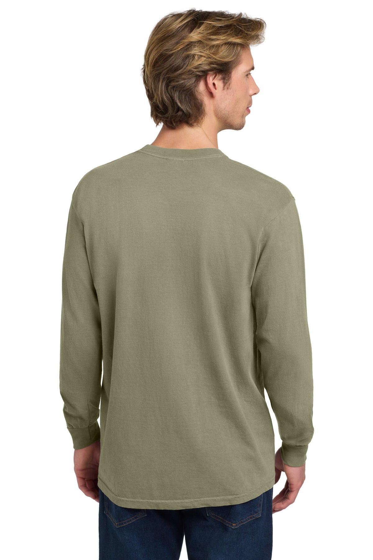 COMFORT COLORS Heavyweight Ring Spun Long Sleeve Tee. 6014 - Khaki - back