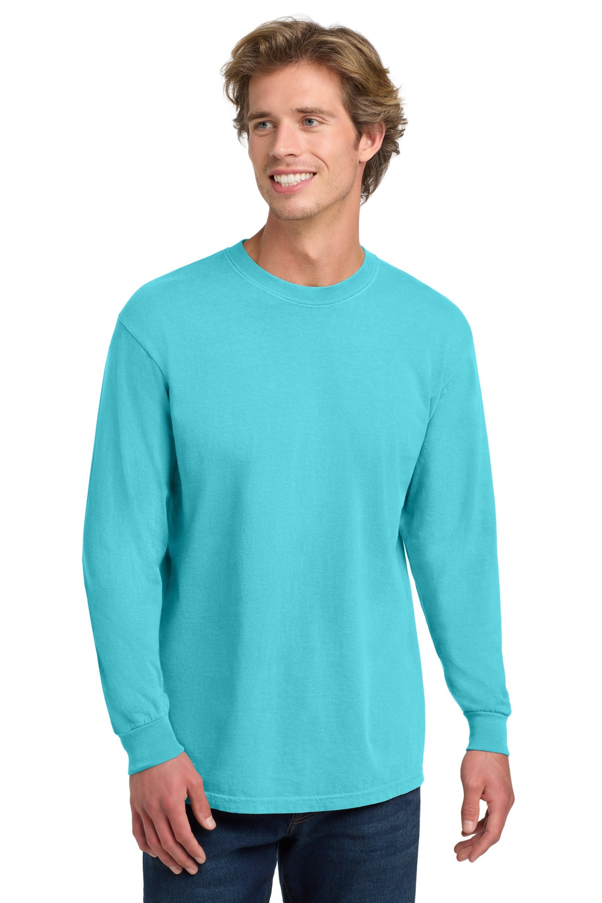 COMFORT COLORS Heavyweight Ring Spun Long Sleeve Tee. 6014 - Lagoon - front