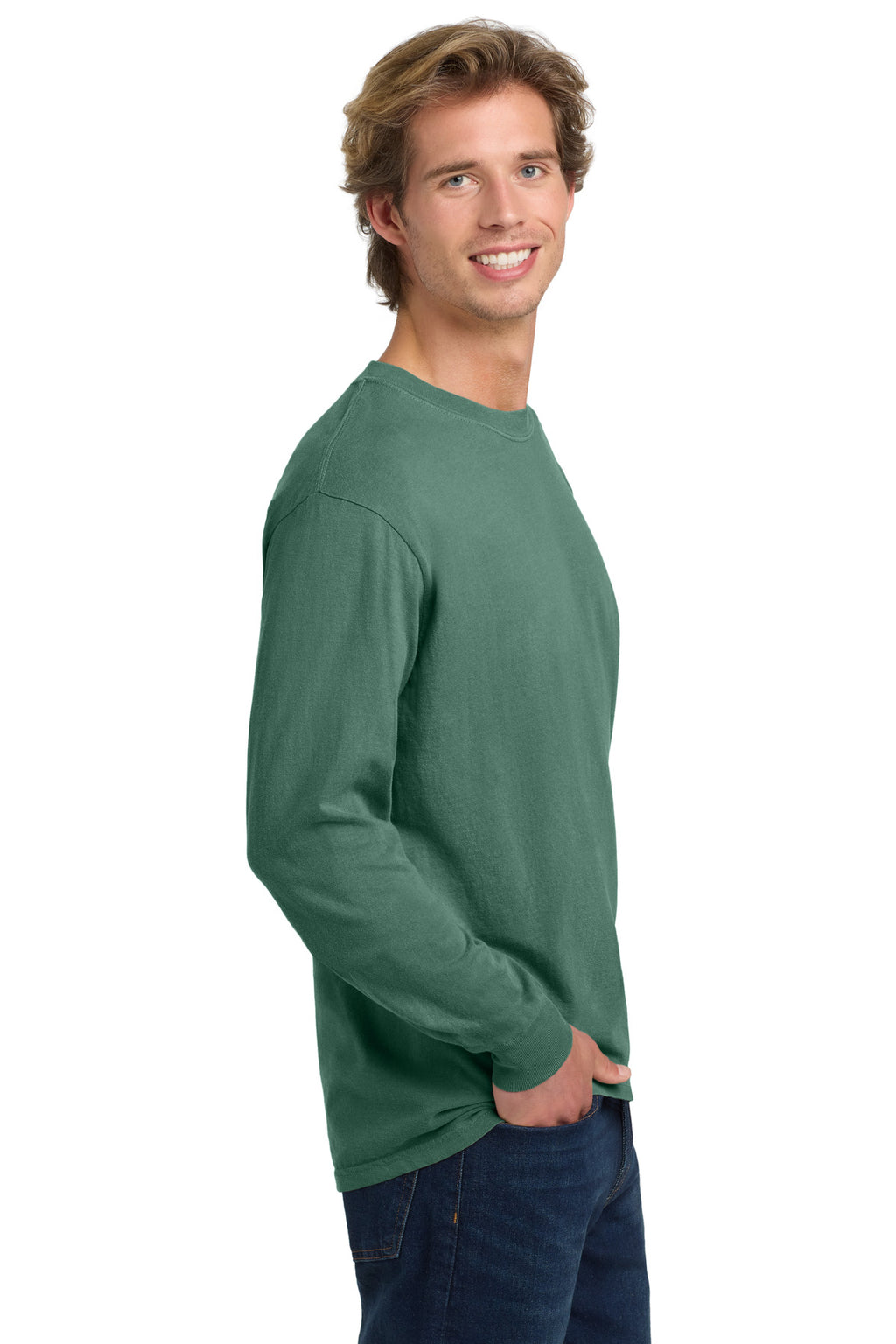 COMFORT COLORS Heavyweight Ring Spun Long Sleeve Tee. 6014 - Light Green - side