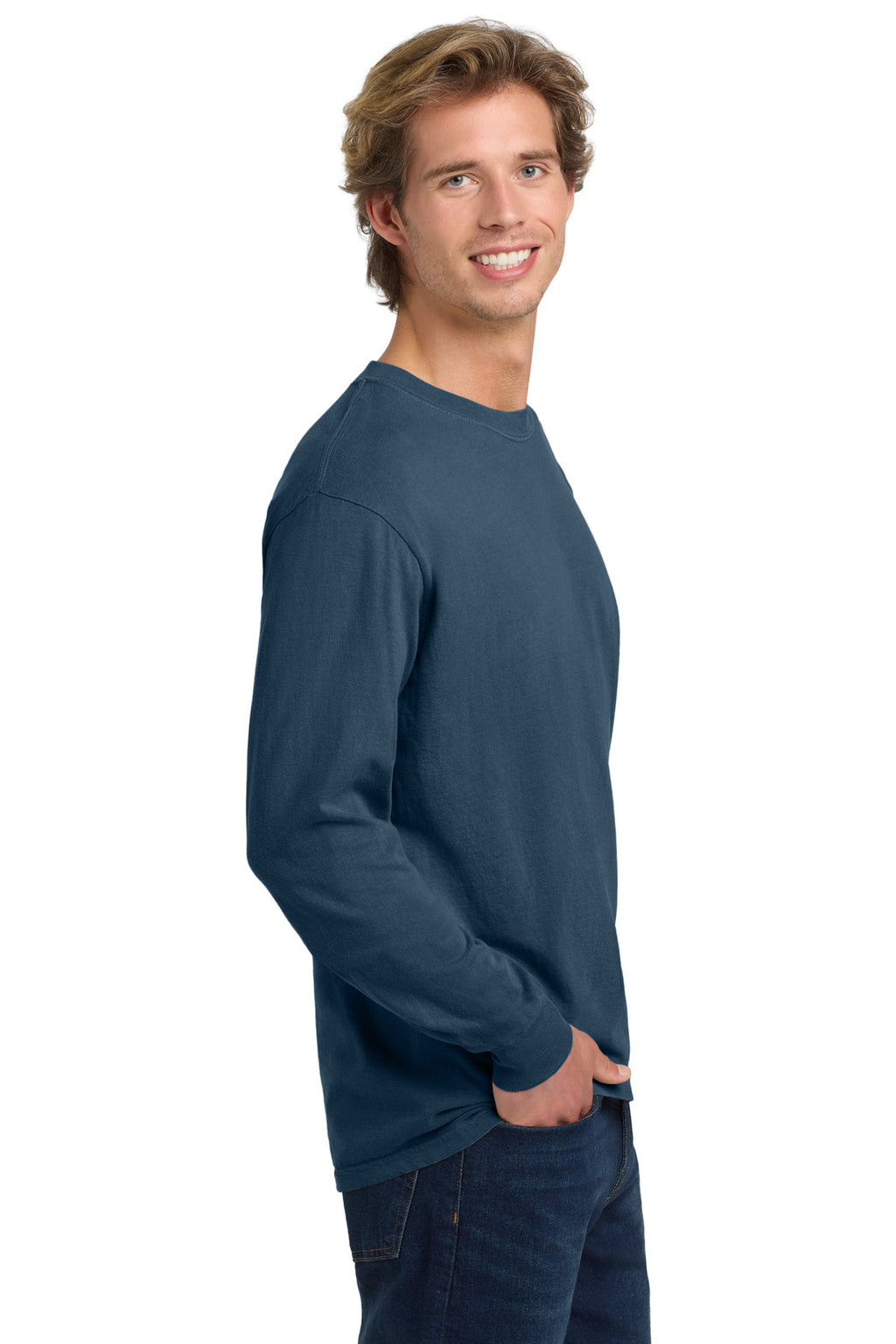 COMFORT COLORS Heavyweight Ring Spun Long Sleeve Tee. 6014 - Midnight - side